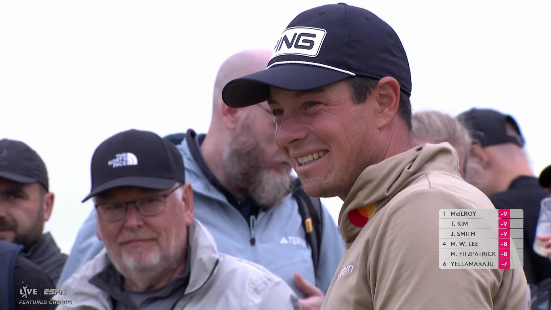 Viktor Hovland sinks 11-foot putt for birdie on No. 14 at Genesis Scottish Open