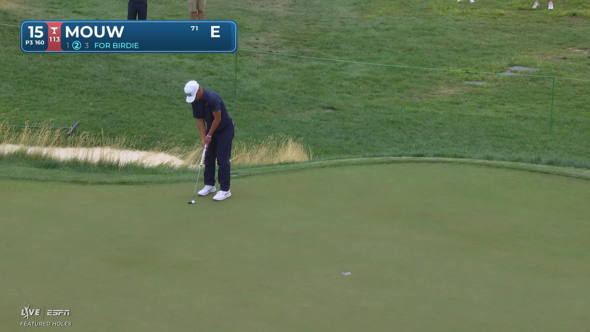William Mouw drains 10-foot putt for birdie on No. 15 at Rocket Classic