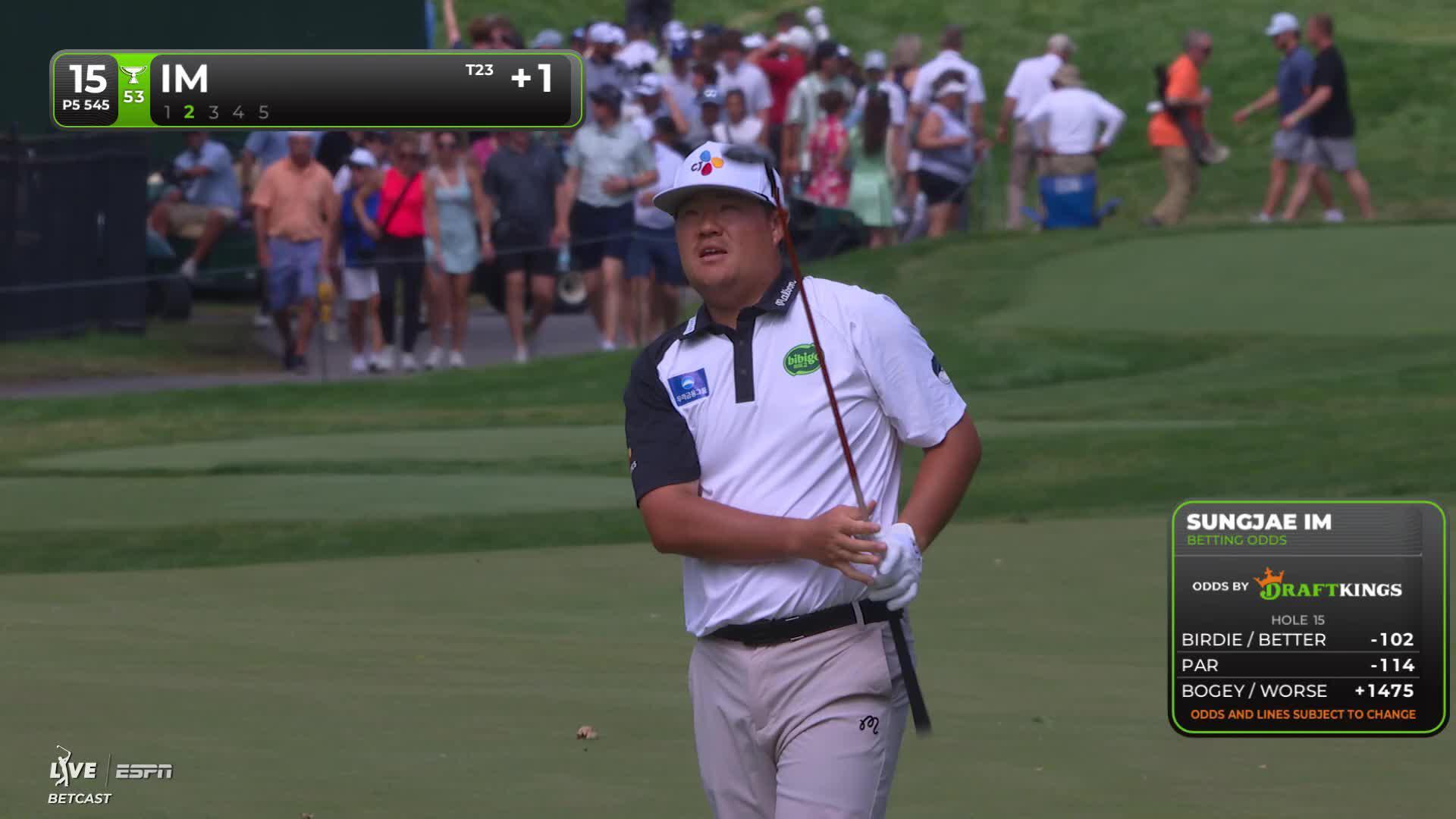 Sungjae Im reaches par-5 No. 15 in two, makes birdie at the Memorial