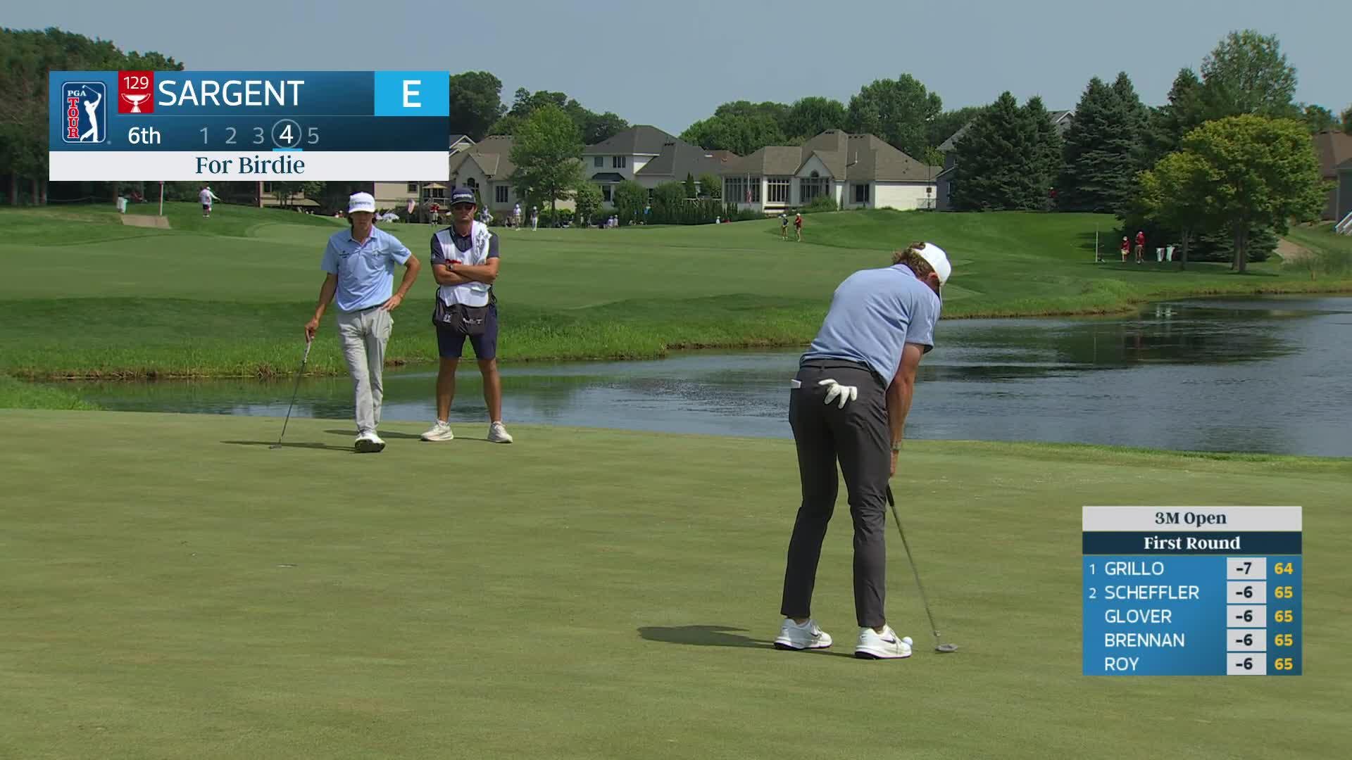 Gordon Sargent sinks 13-foot birdie putt on No. 6 at 3M Open