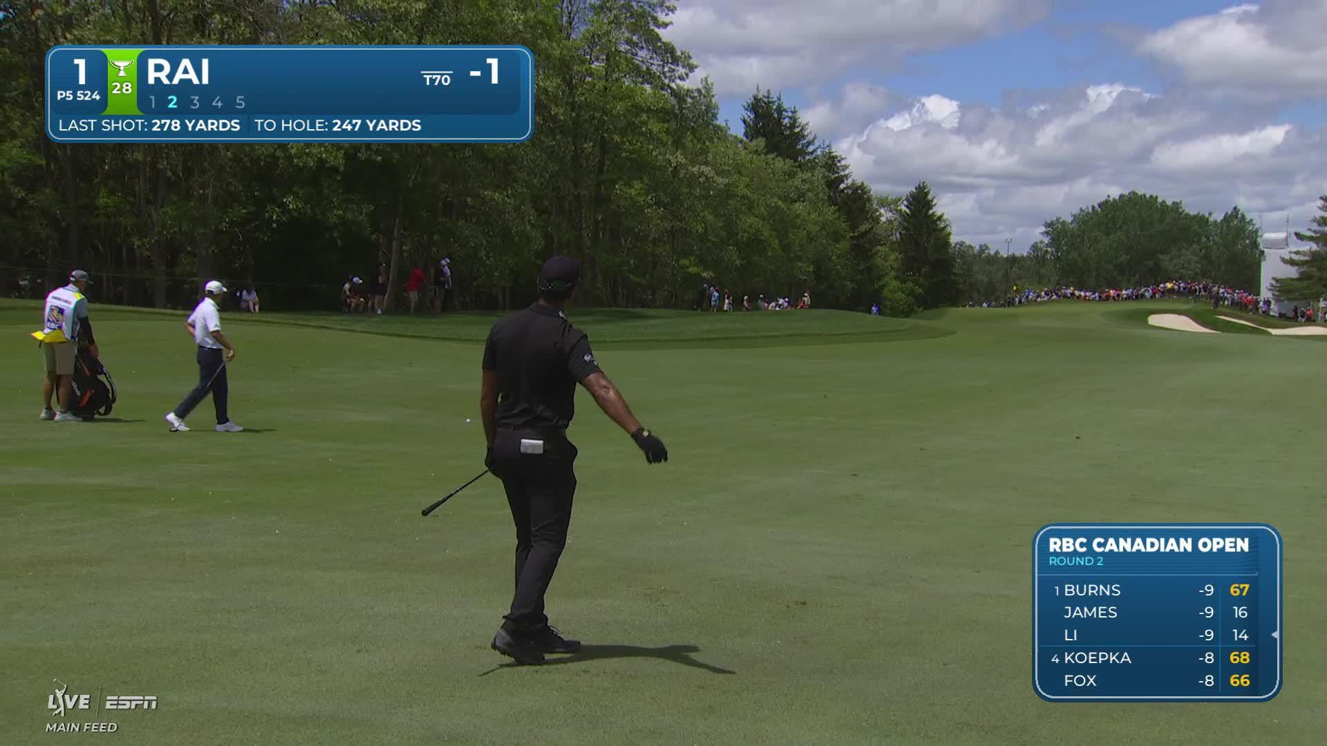 Aaron Rai sinks 4-foot putt for birdie on No. 1 at RBC Canadian