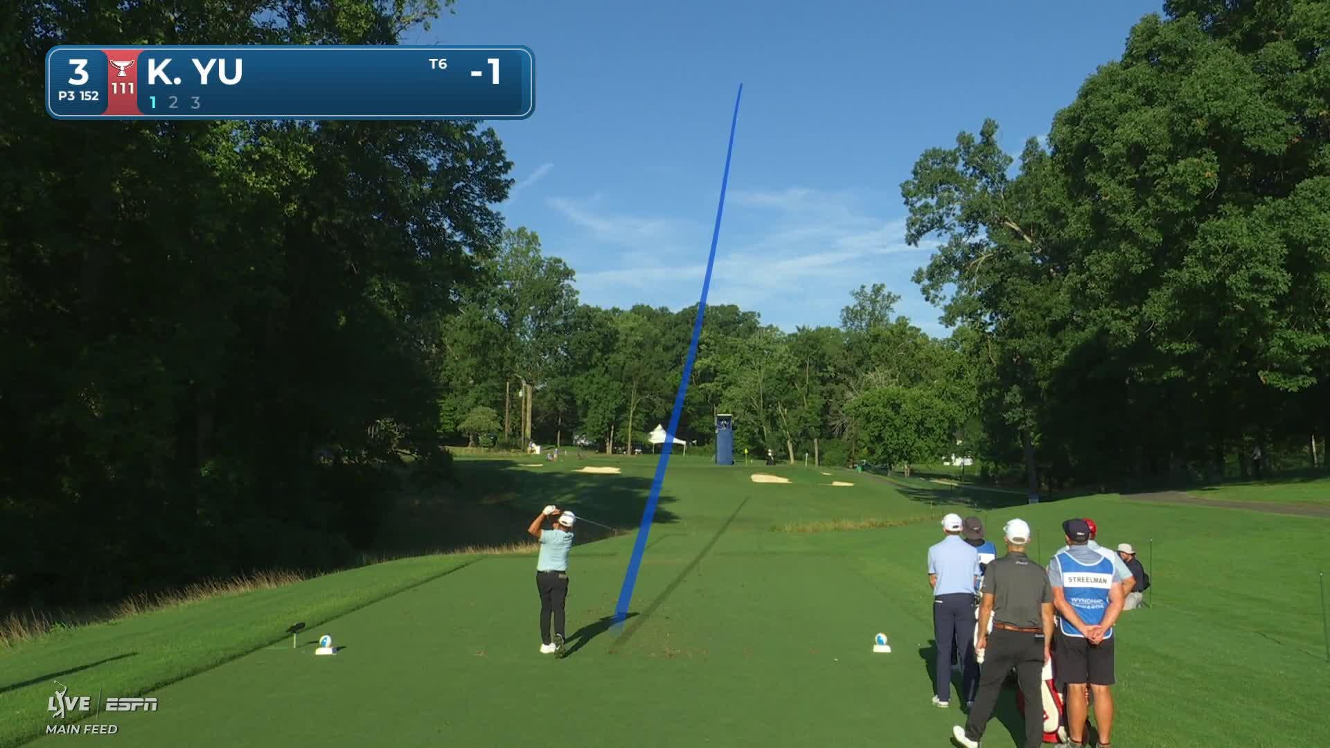 Kevin Yu hits tee shot to 4 feet, sets up birdie on No. 3 at Wyndham