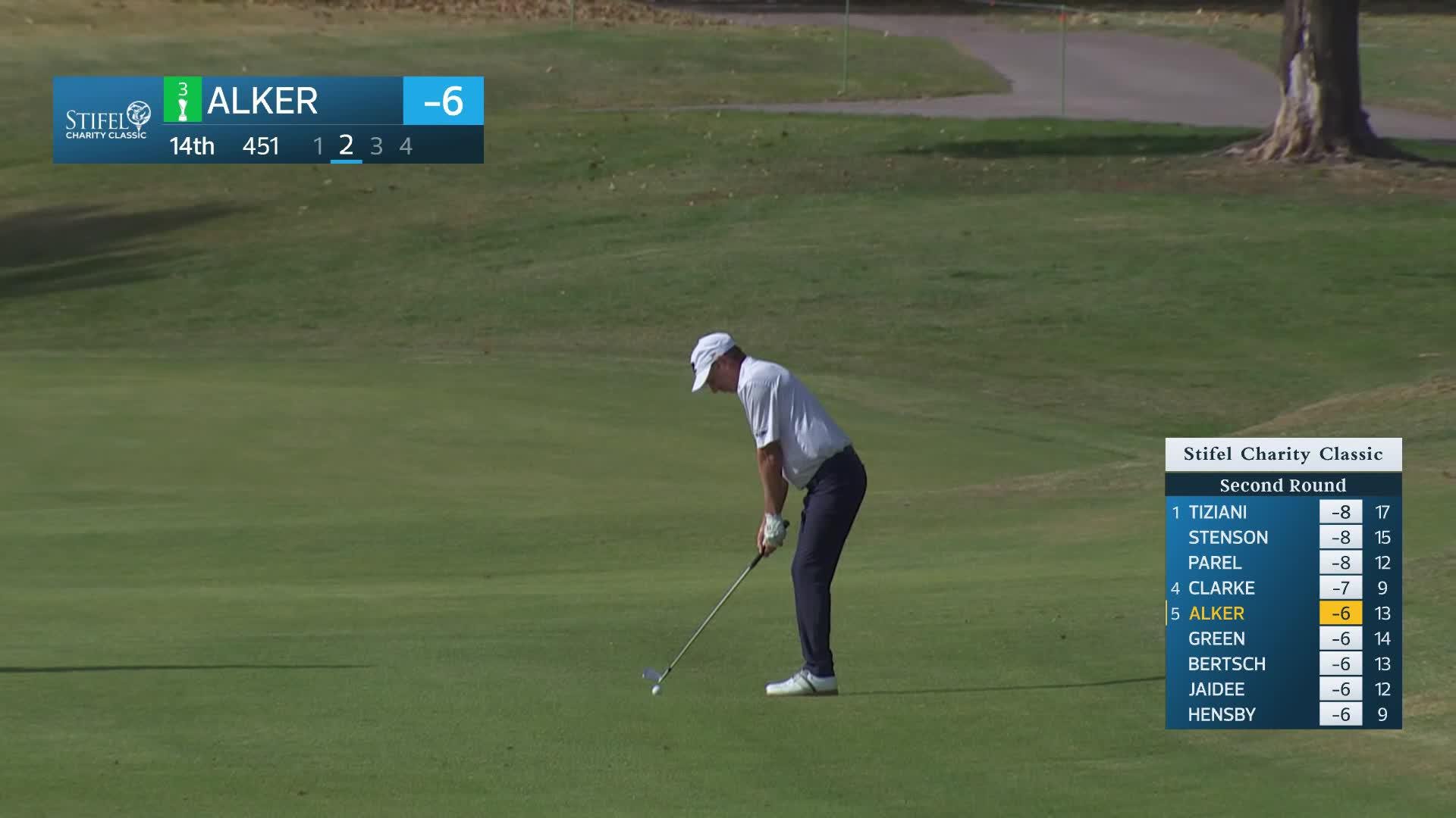 Steven Alker makes birdie on No. 14 at Stifel Charity Classic