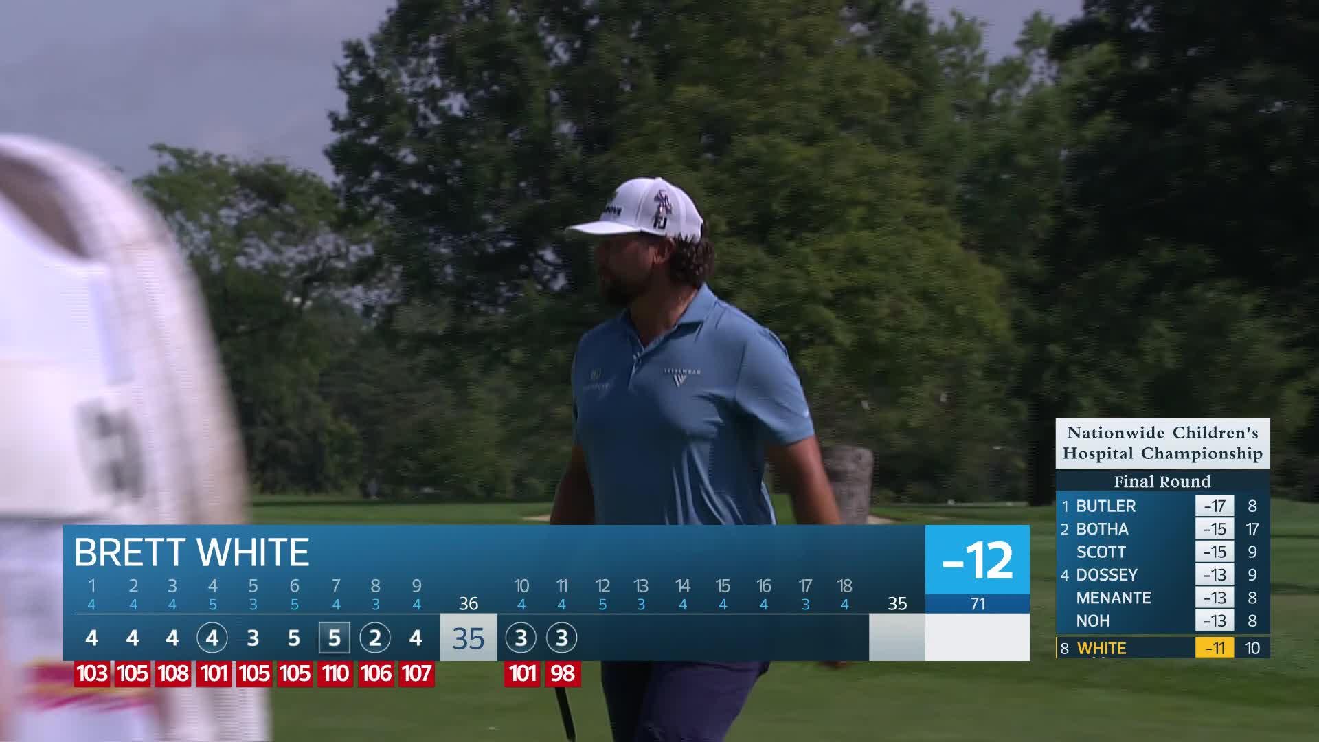 Brett White makes birdie on No. 11 at Nationwide Children's