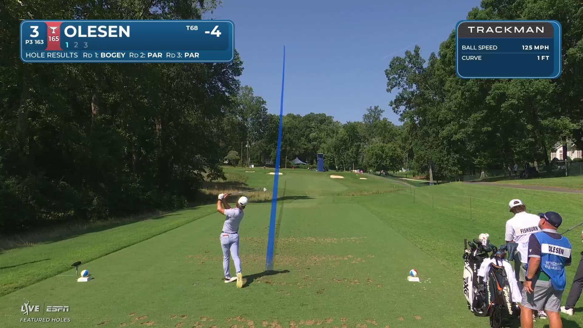 Thorbjørn Olesen hits tee shot to 14 feet, sets up birdie on No. 3 at Wyndham