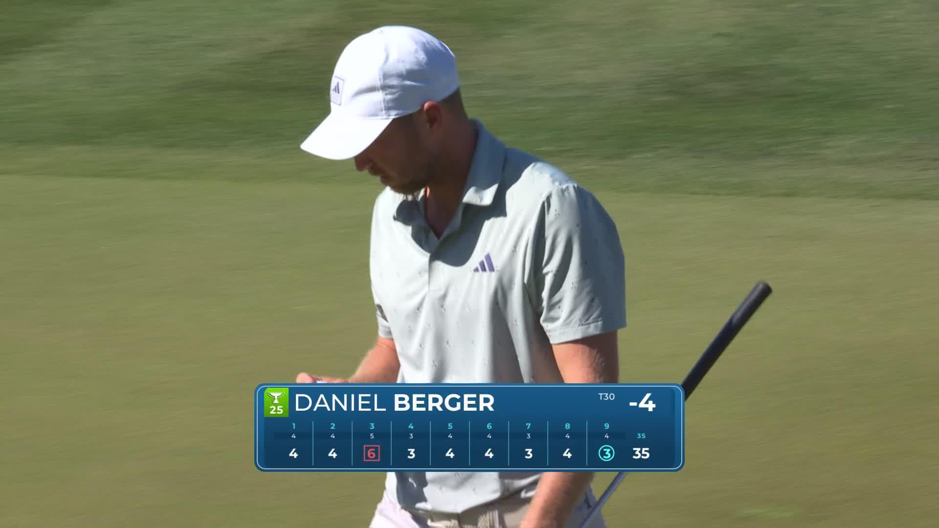 Daniel Berger drains 15-foot birdie putt on No. 9 at WM Phoenix Open