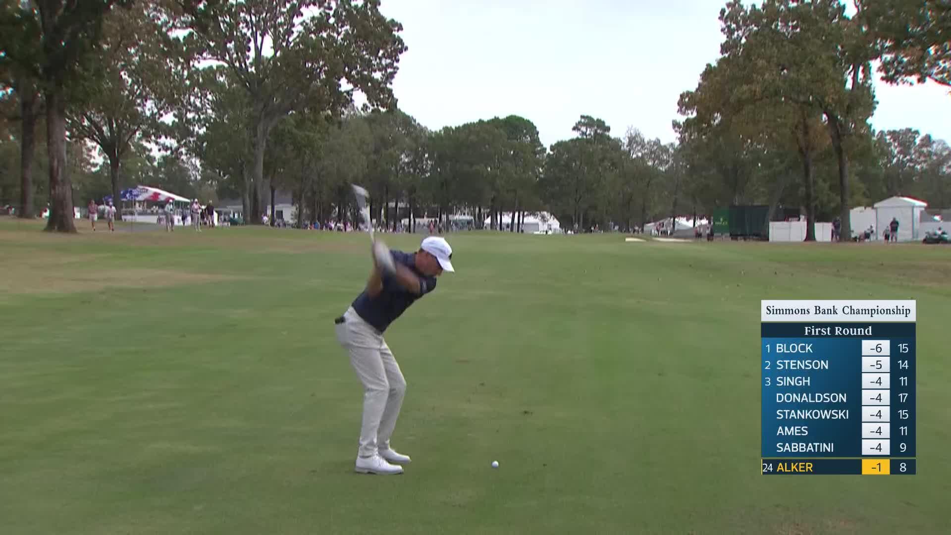 Steven Alker makes birdie on No. 9 at Simmons Bank Championship