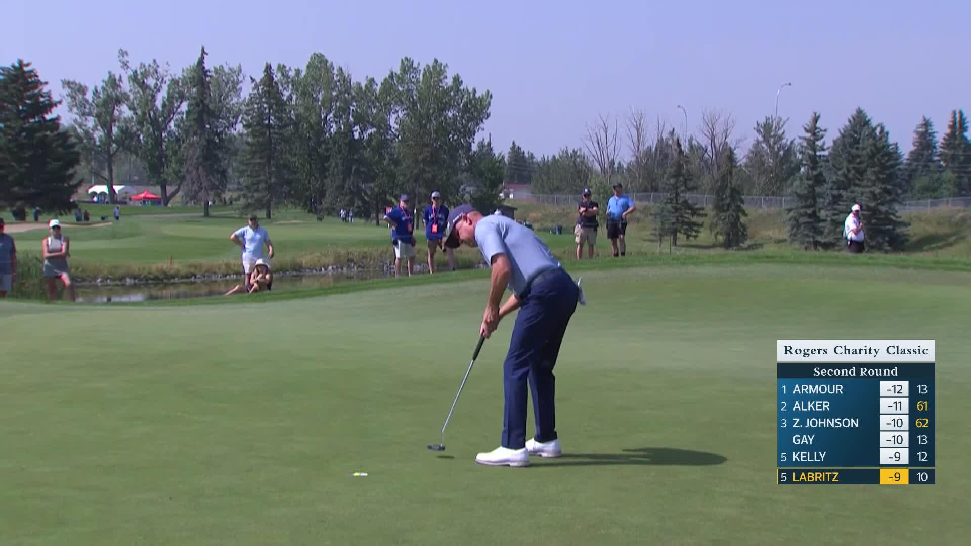 Rob Labritz makes birdie on No. 11 at Rogers Charity Classic