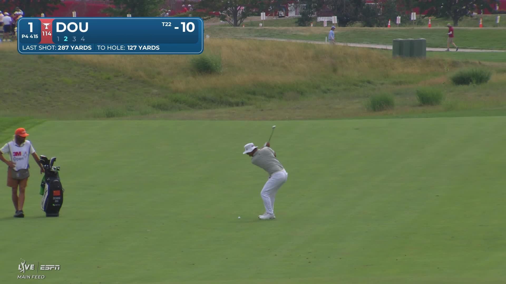 Zecheng Dou's 127-yard approach sets up birdie on No. 1 at 3M Open