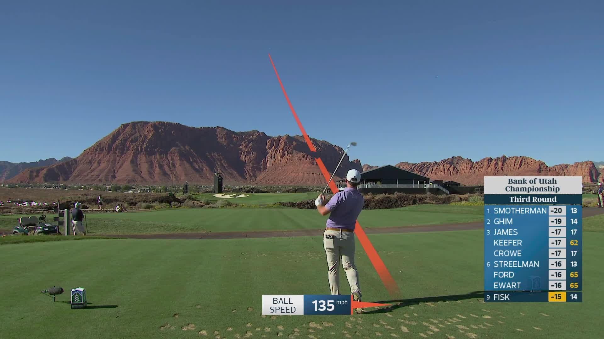 Steven Fisk hits tee shot to 6 feet, sets up birdie on No. 15 at Bank of Utah