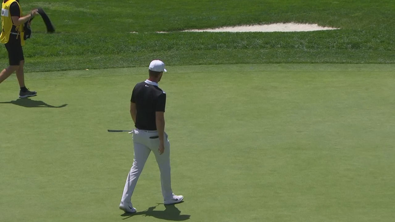 Lucas Bjerregaard drains a 41-foot eagle putt at PGA Championship