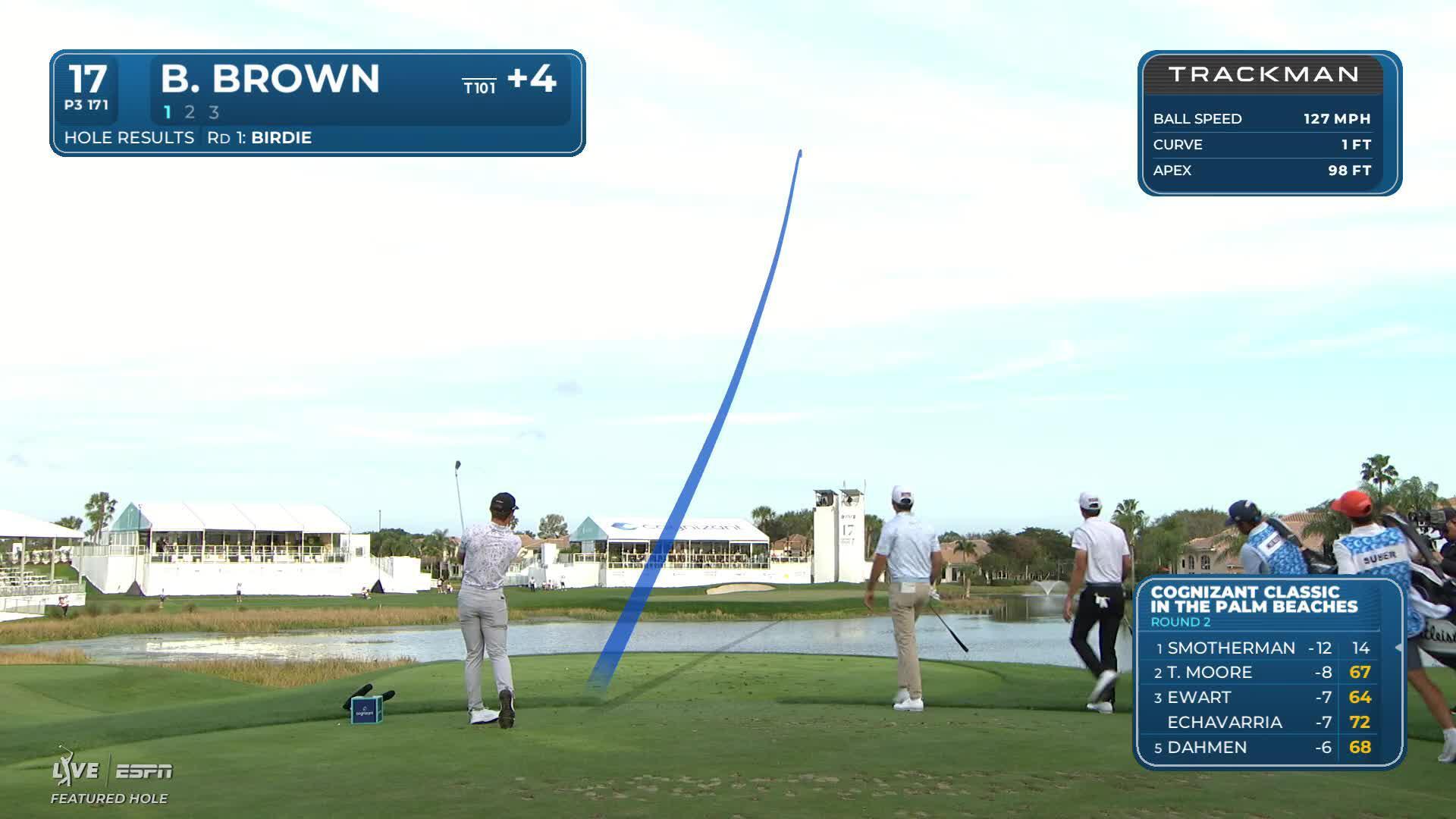 Blades Brown buries 44-foot birdie putt on No. 17 at Cognizant Classic