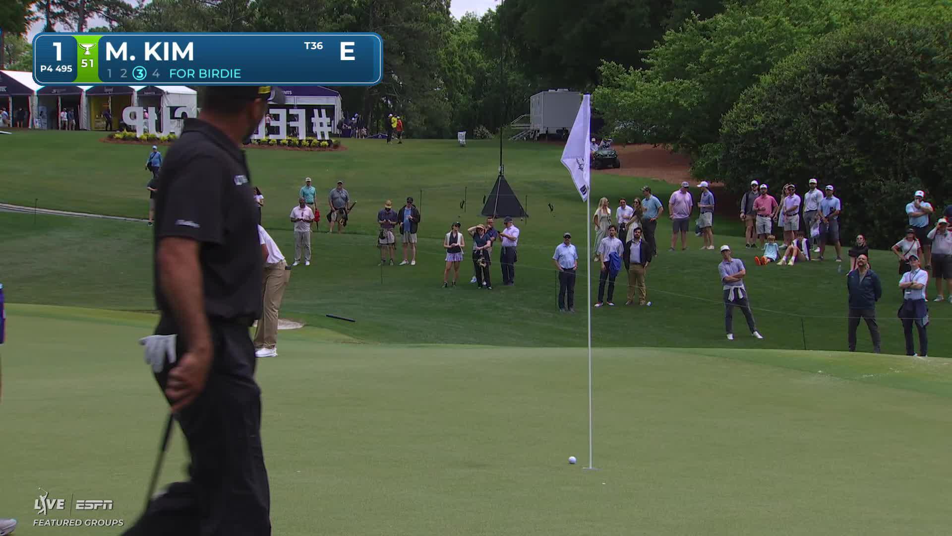 Michael Kim sinks 32-foot birdie putt on No. 1 at Truist Championship