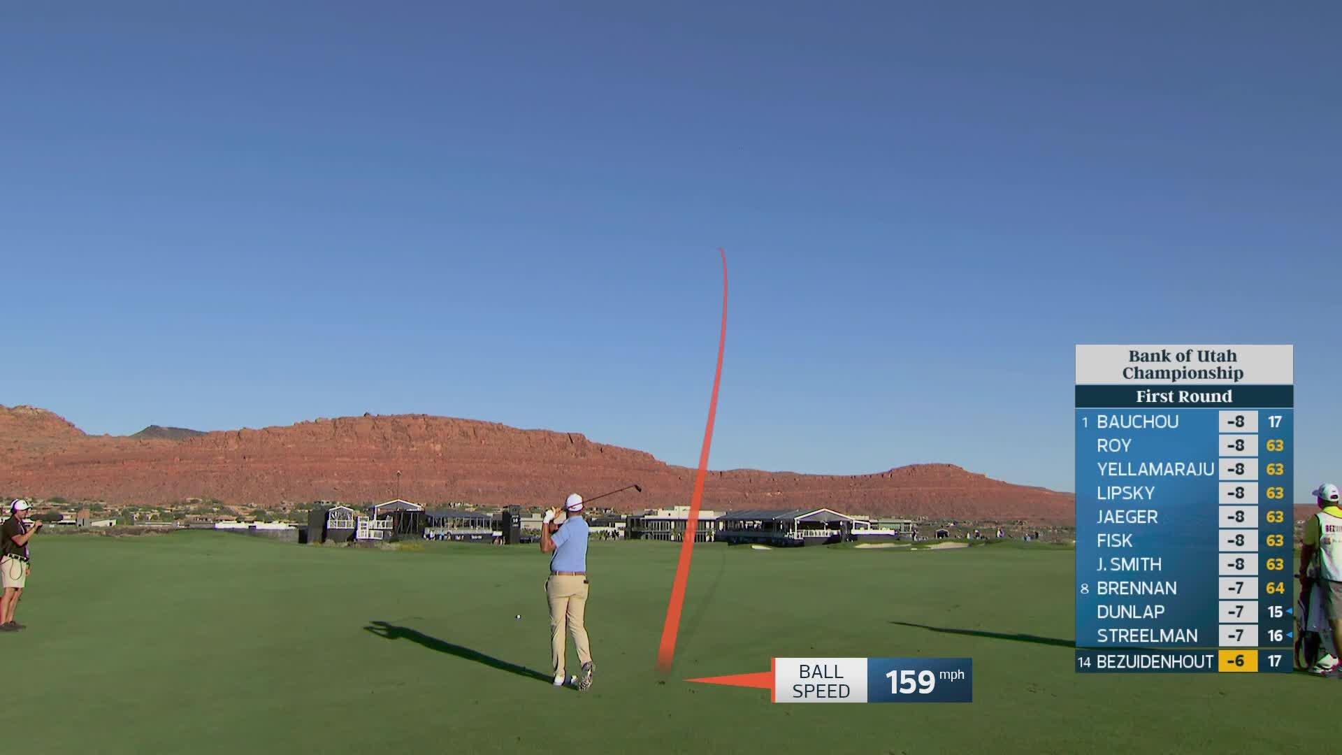 Christiaan Bezuidenhout drains 5-foot birdie putt on No. 18 at Bank of Utah