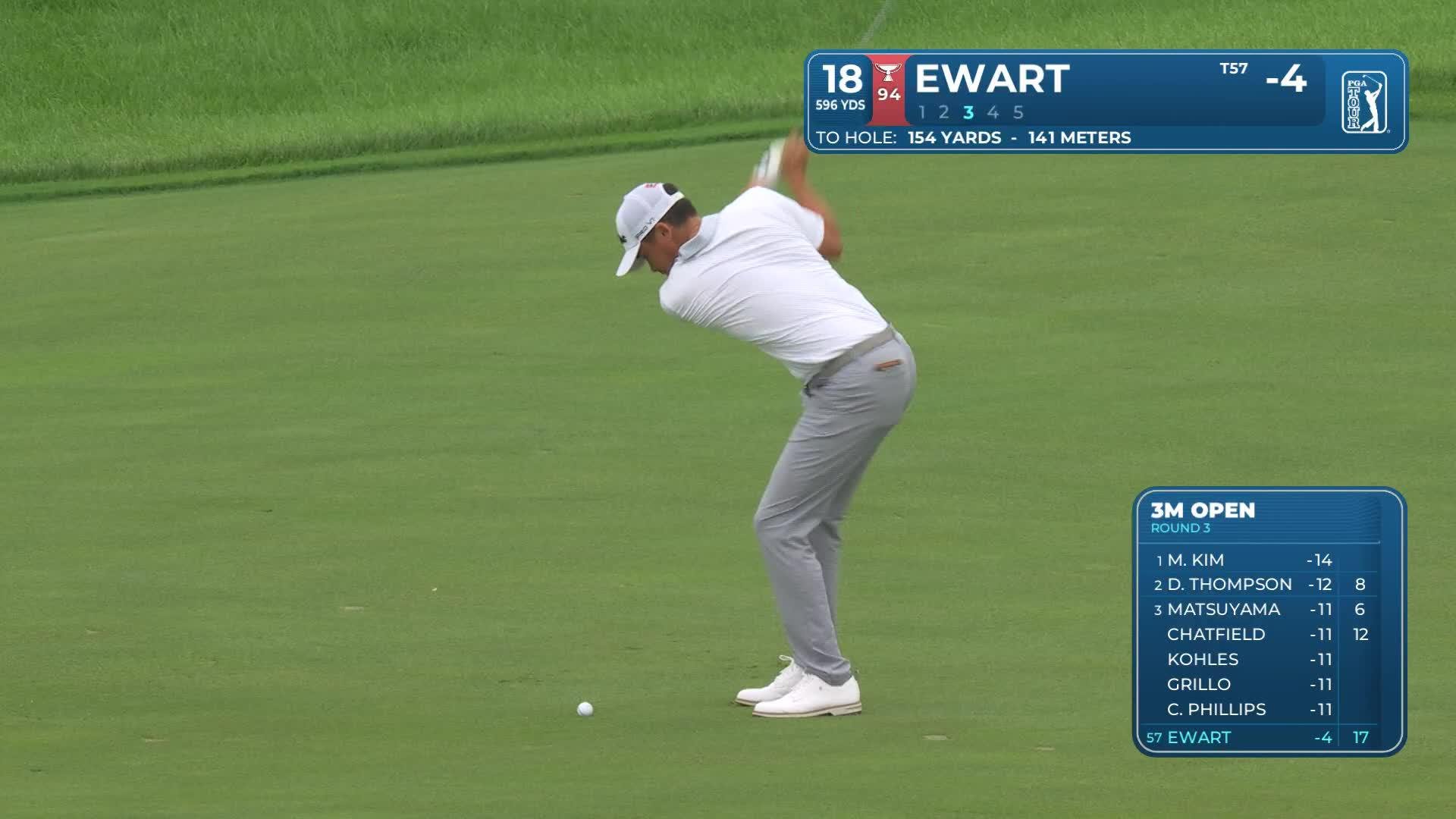 A.J. Ewart's 155-yard approach sets up birdie on No. 18 at 3M Open