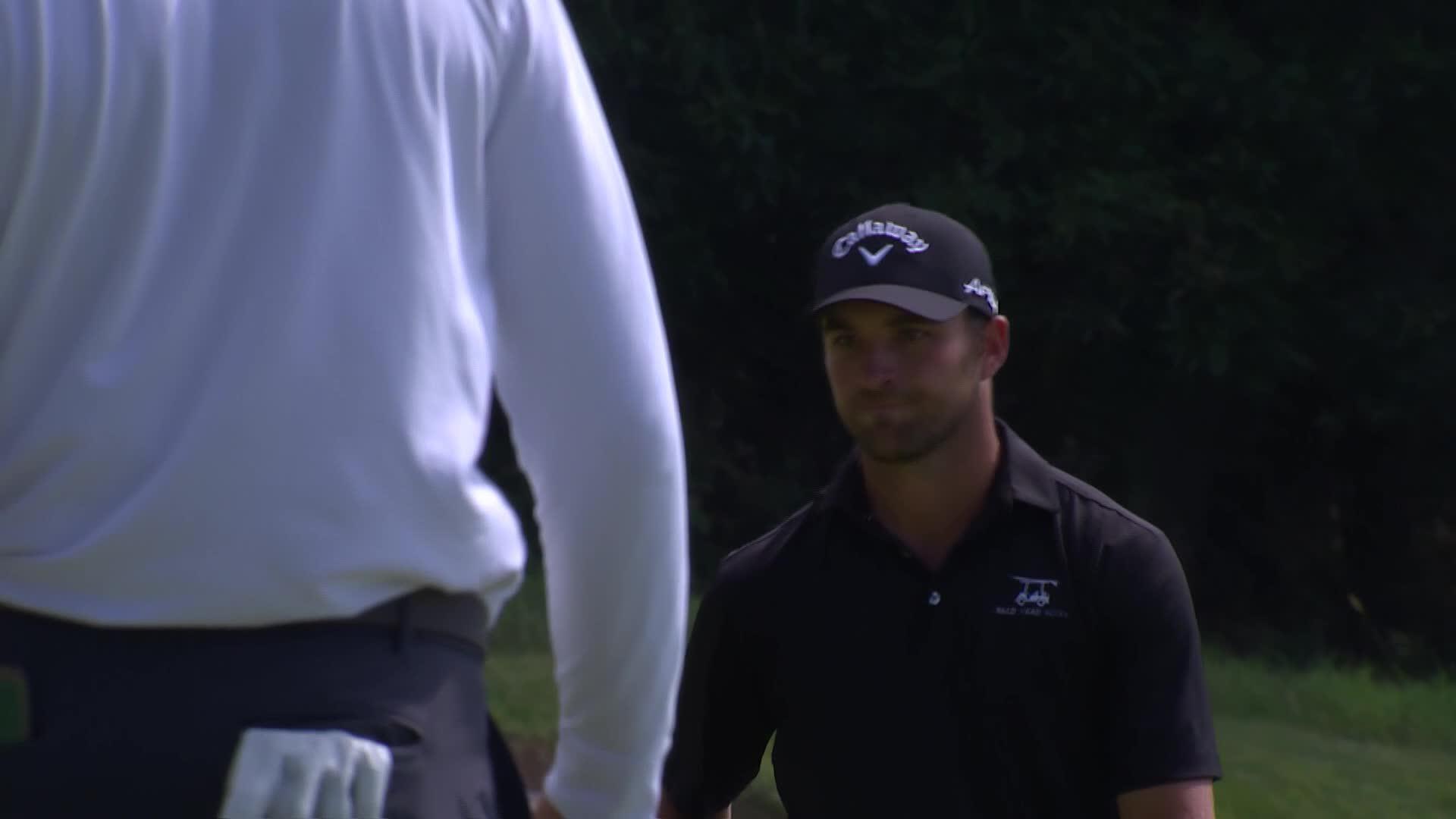 Jeremy Gandon makes birdie on No. 16 at Compliance Solutions