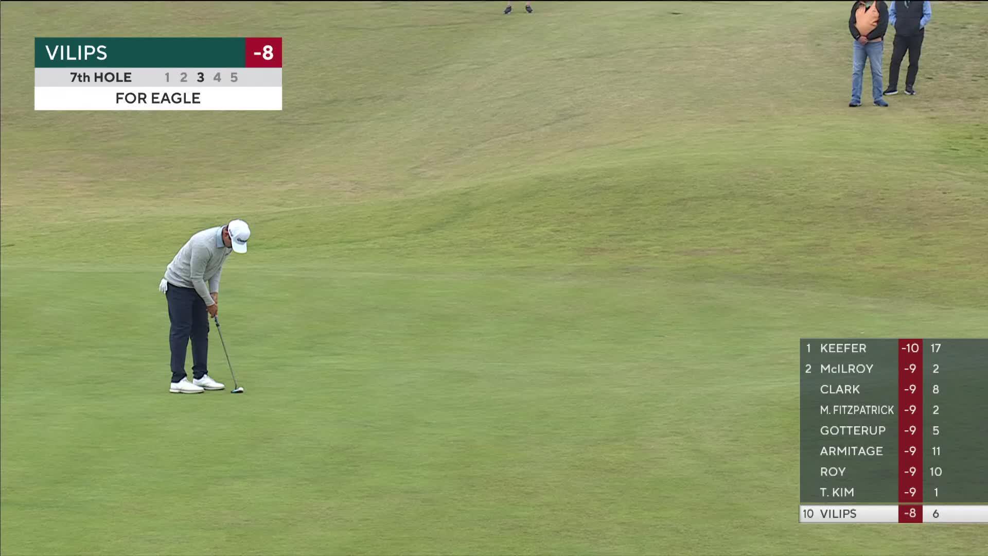 Karl Vilips sinks 28-foot eagle putt on No. 7 at Genesis Scottish Open