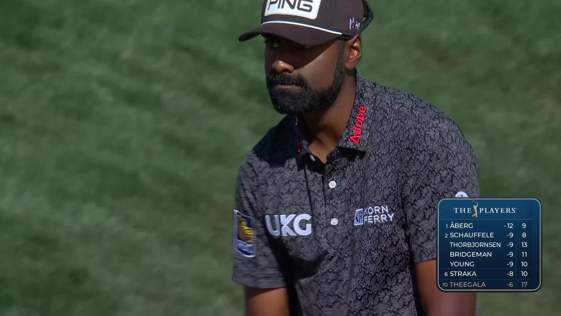 Sahith Theegala sinks 21-foot birdie putt on No. 18 at THE PLAYERS