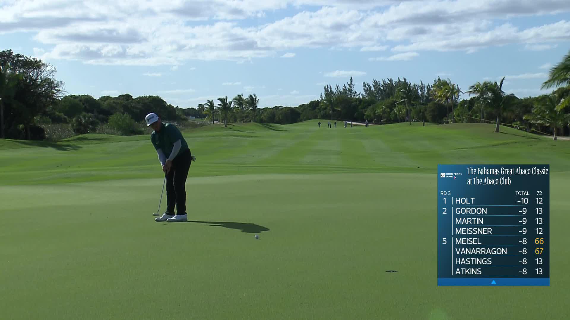 Matt Atkins makes birdie putt on No. 14 at Great Abaco Classic