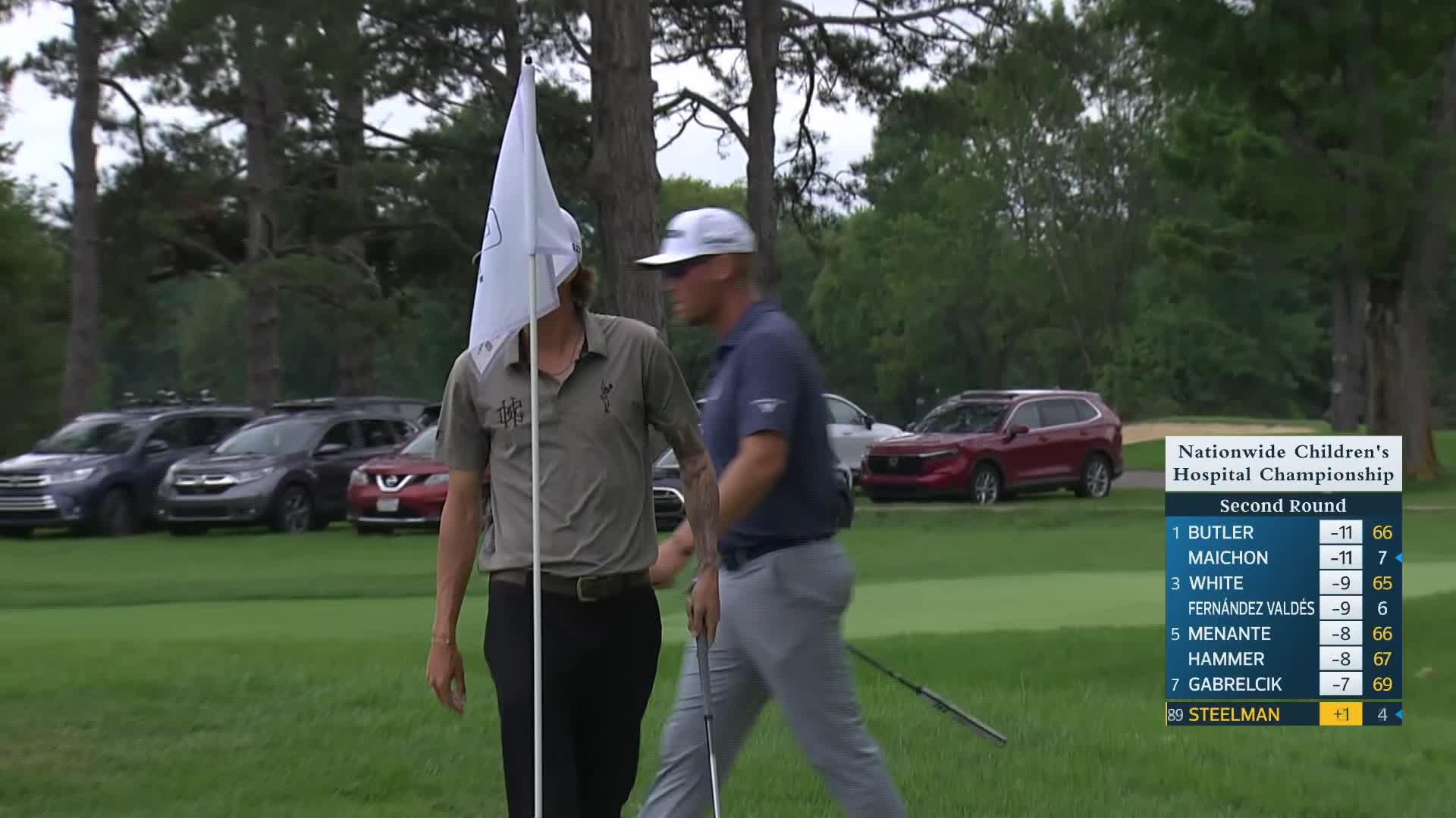 Ross Steelman makes birdie on No. 14 at Nationwide Children's