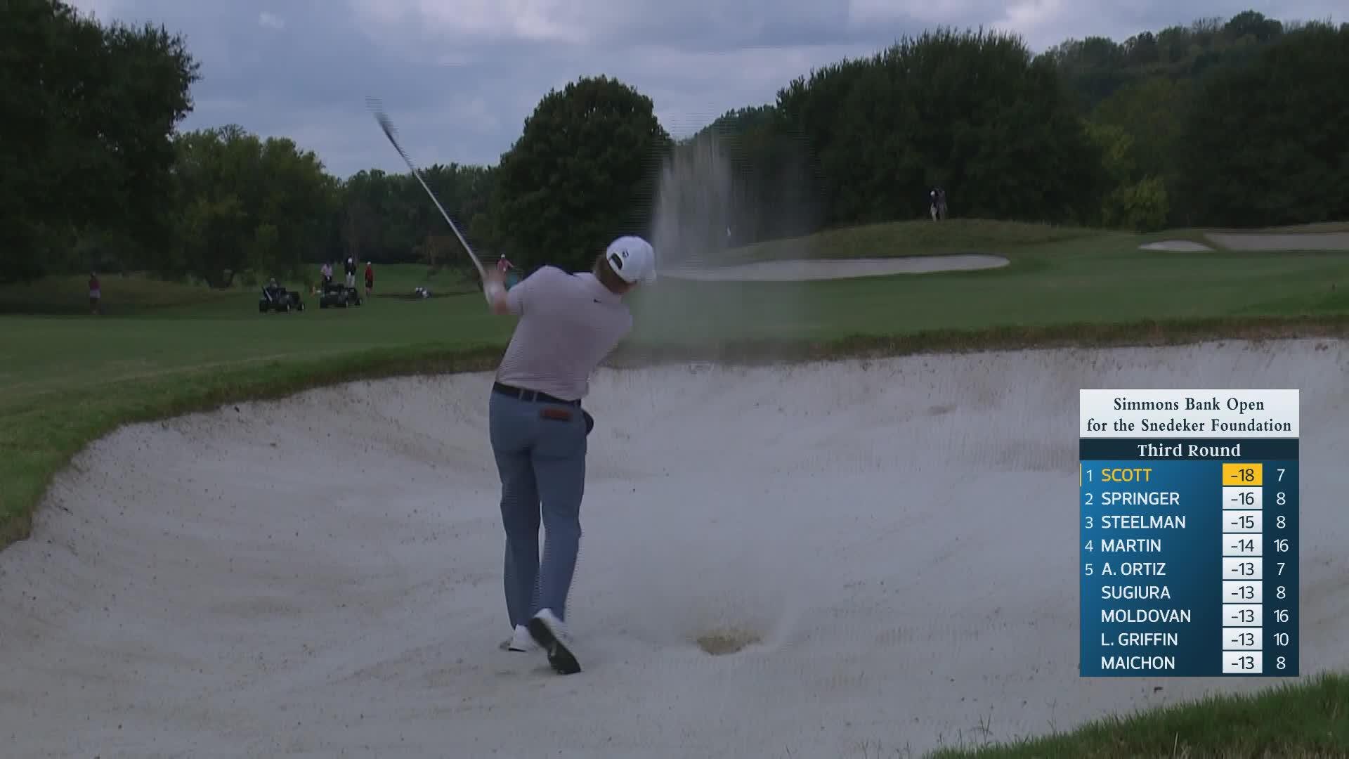 Sandy Scott makes birdie on No. 8 at Simmons Bank Open