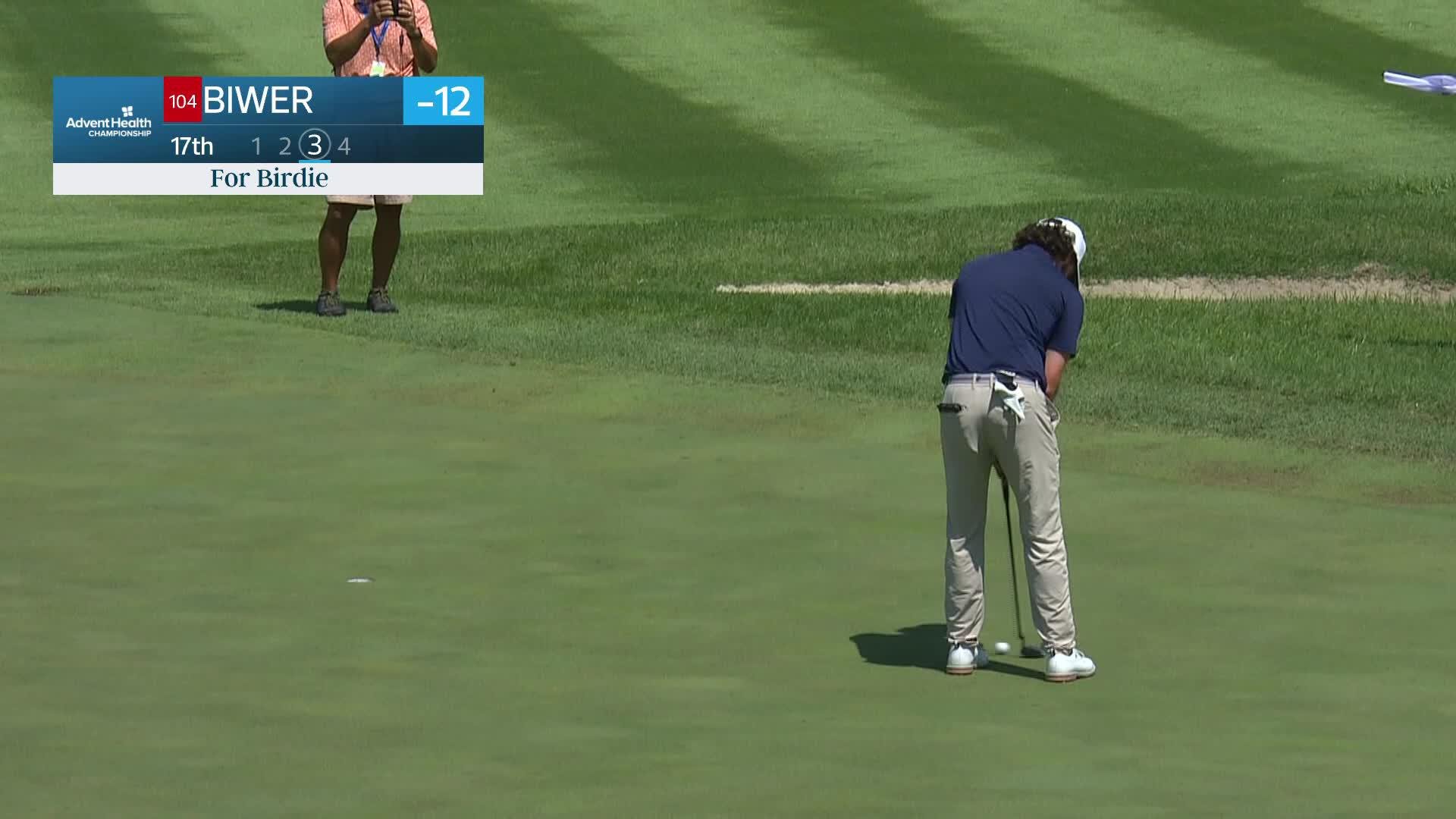Justin Biwer makes birdie on No. 17 at AdventHealth