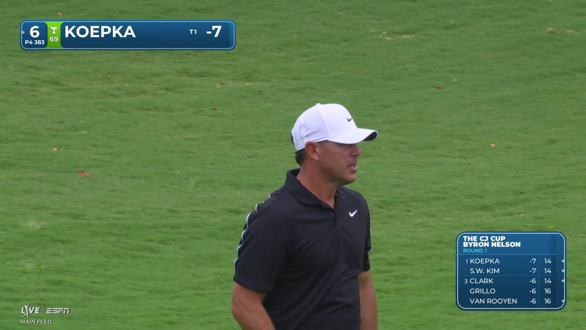 Brooks Koepka stops it close and makes birdie on No. 6 at THE CJ CUP