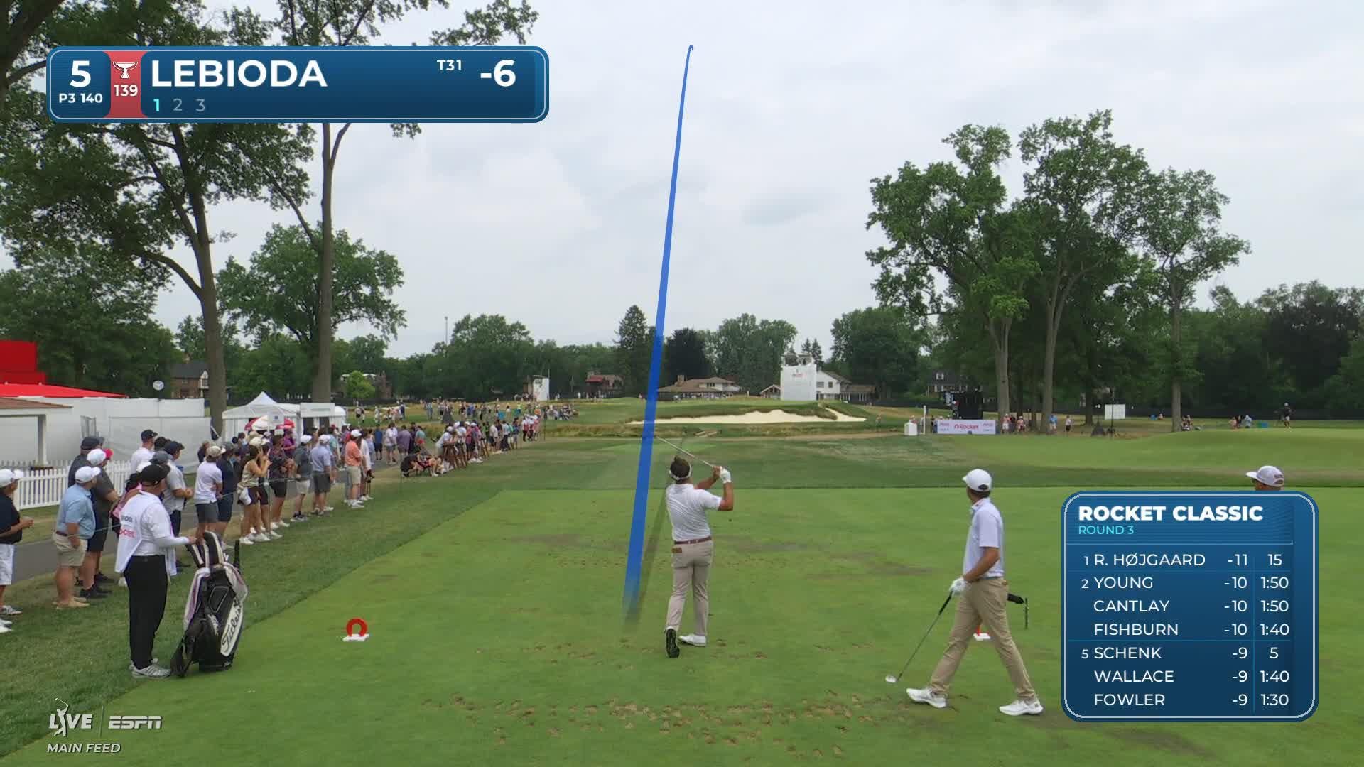 Hank Lebioda hits tee shot to 10 feet, sets up birdie on No. 5 at Rocket Classic