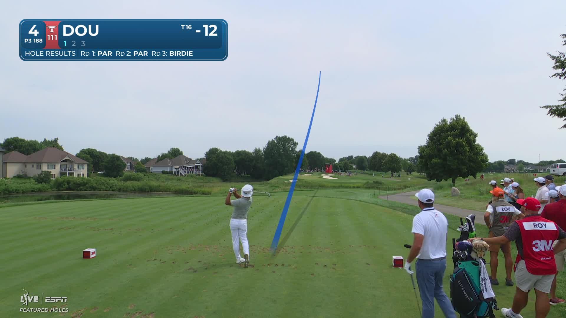 Zecheng Dou hits tee shot to 13 feet, sets up birdie on No. 4 at 3M Open
