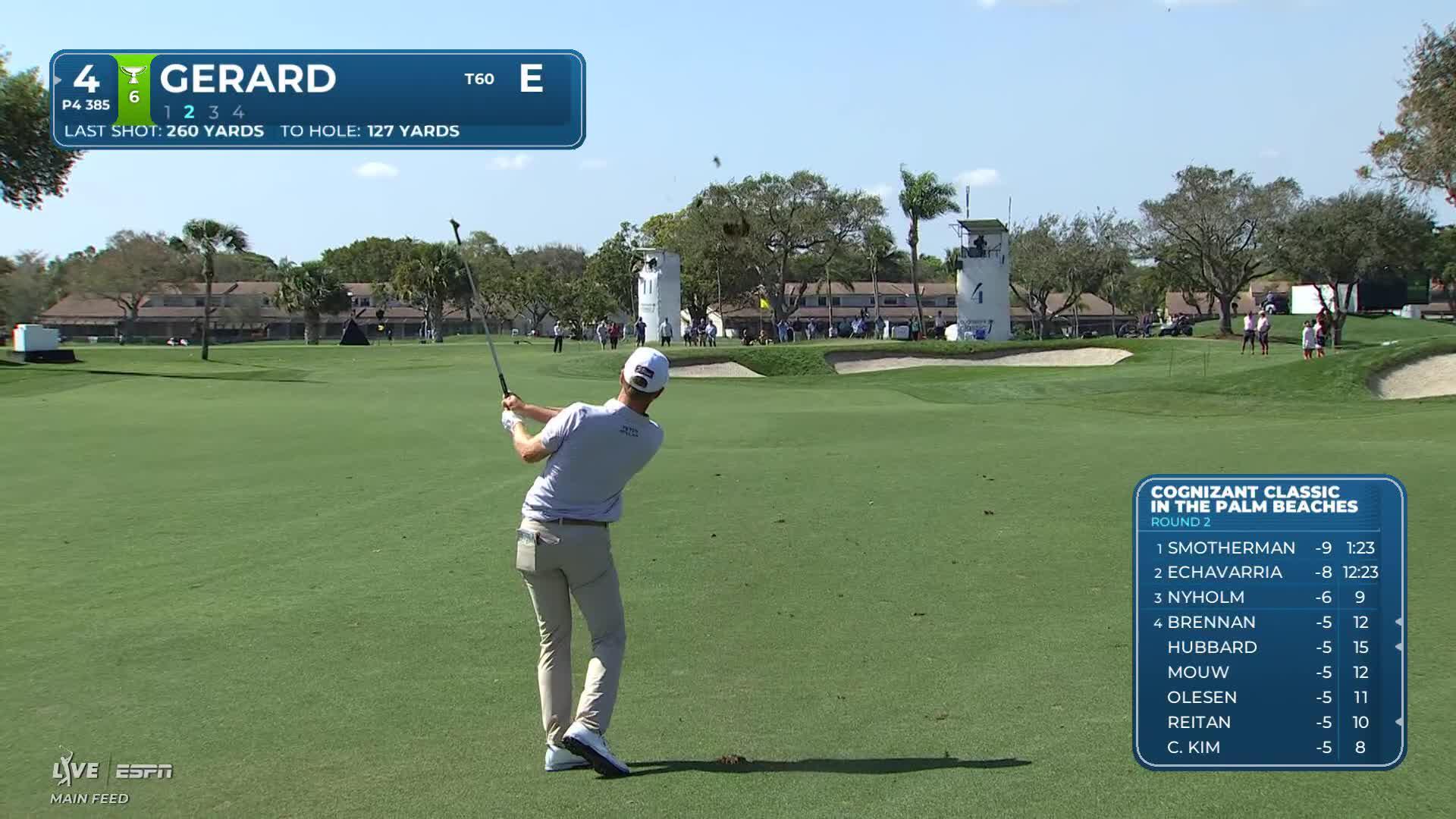 Ryan Gerard hits 128-yard approach to 2 feet, sets up birdie on No. 4 at Cognizant Classic