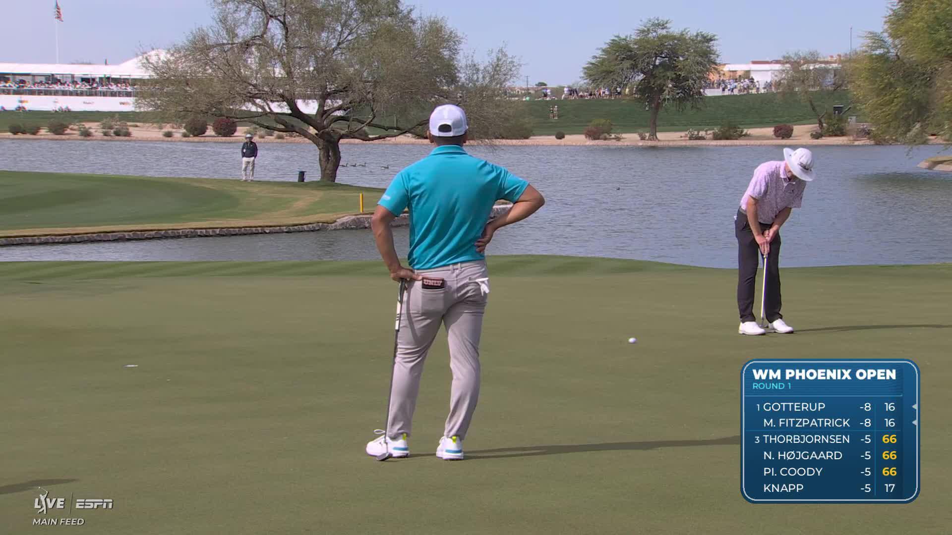 Joe Highsmith sinks 18-foot birdie putt on No. 15 at WM Phoenix Open