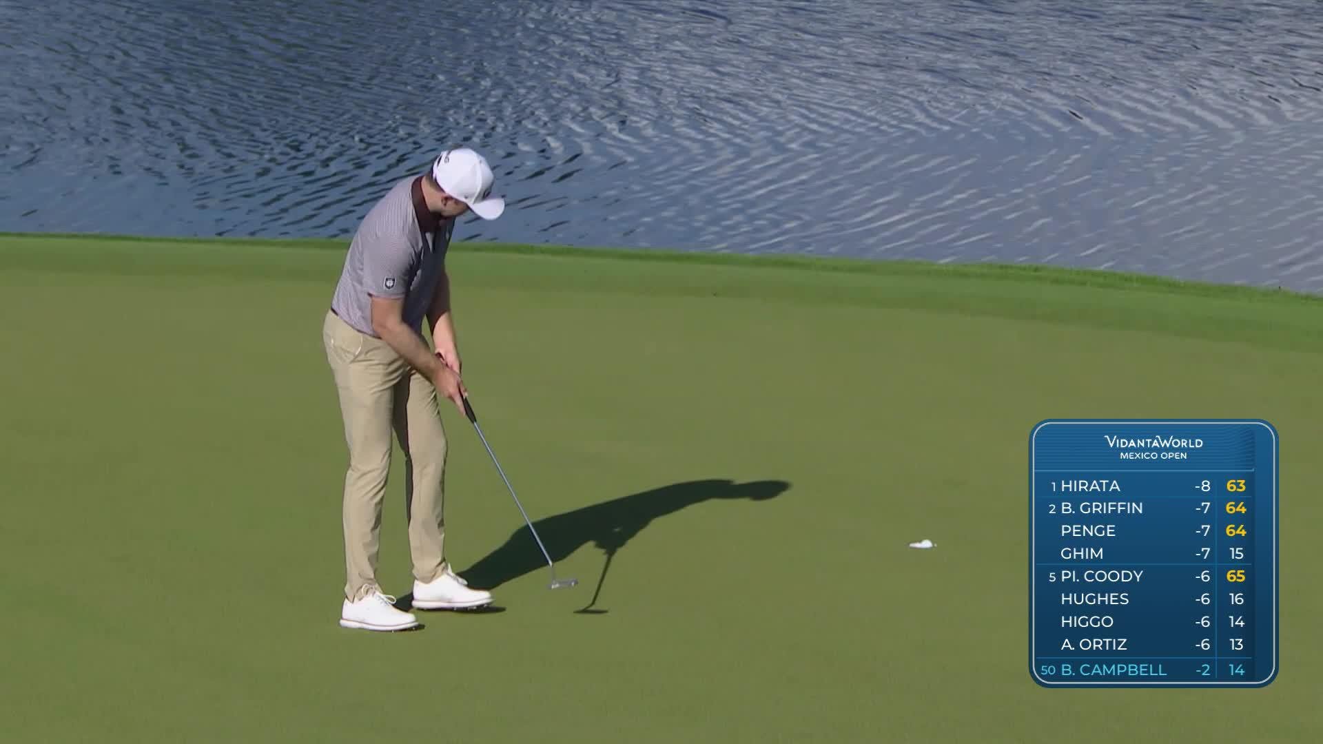 Brian Campbell hits tee shot to 7 feet, sets up birdie on No. 15 at Mexico Open