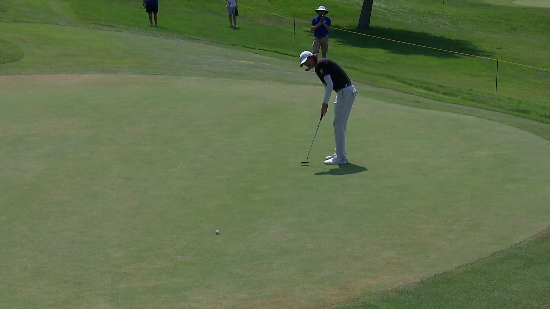 Ross Steelman makes birdie on No. 16 at Utah Championship