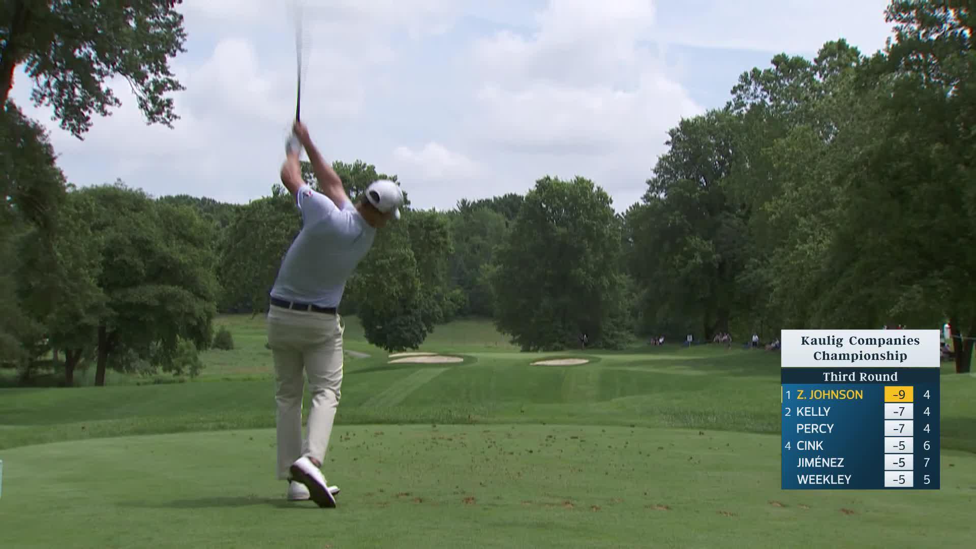 Zach Johnson makes birdie on No. 5 at Kaulig Companies Championship