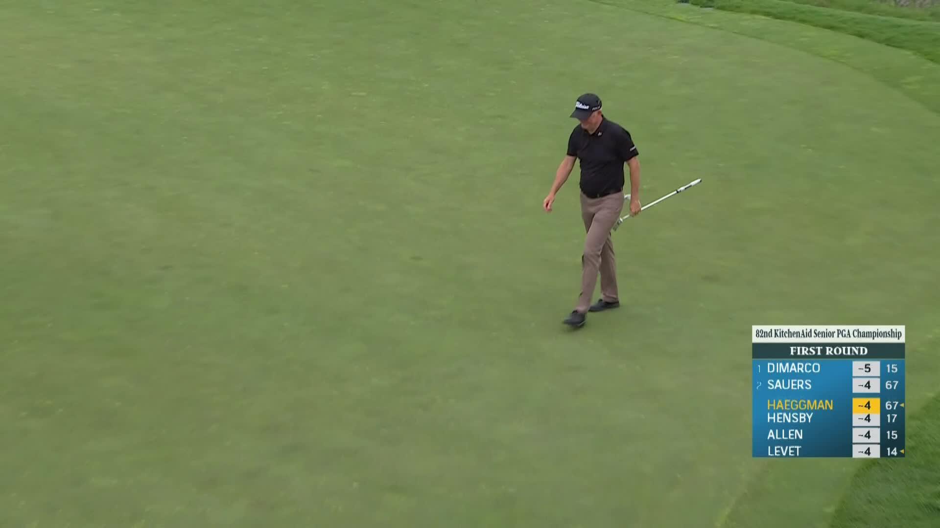 Roger Chapman sinks long birdie putt at the KitchenAid Senior PGA Championship