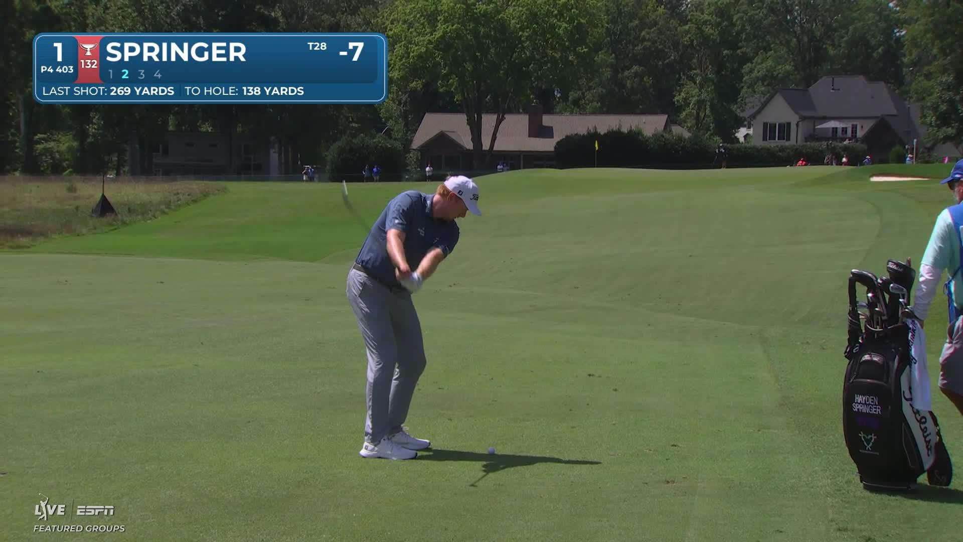 Hayden Springer sinks 31-foot birdie putt on No. 1 at Wyndham