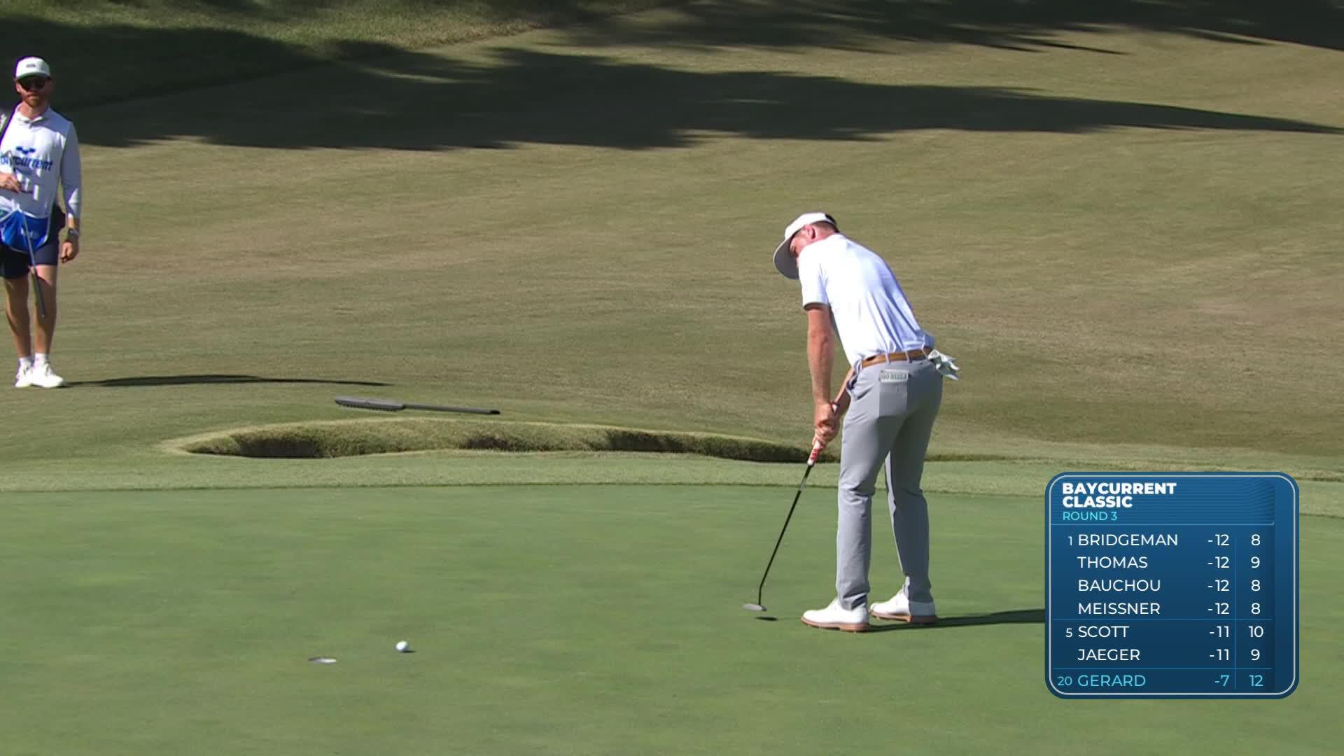 Ryan Gerard makes birdie on No. 13 at Baycurrent