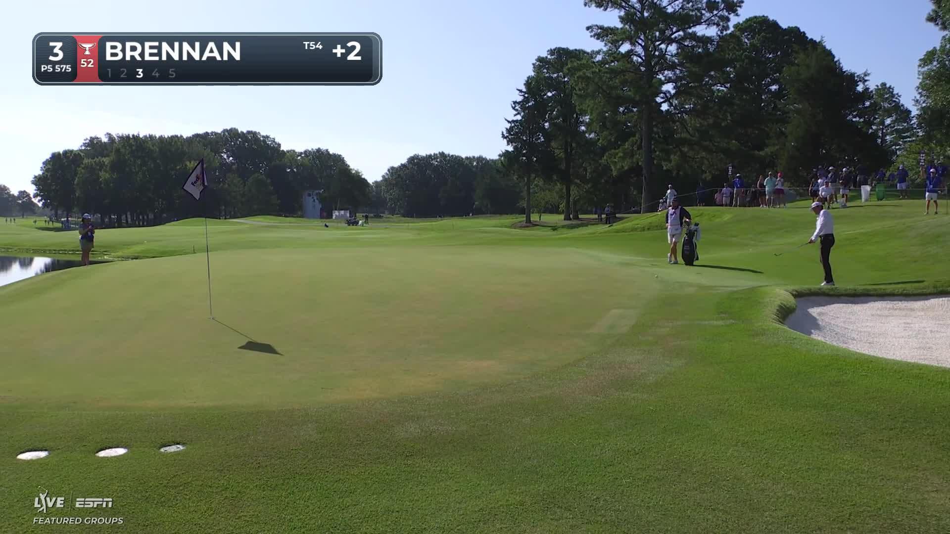 Michael Brennan drains 5-foot putt for birdie on No. 3 at FedEx St. Jude