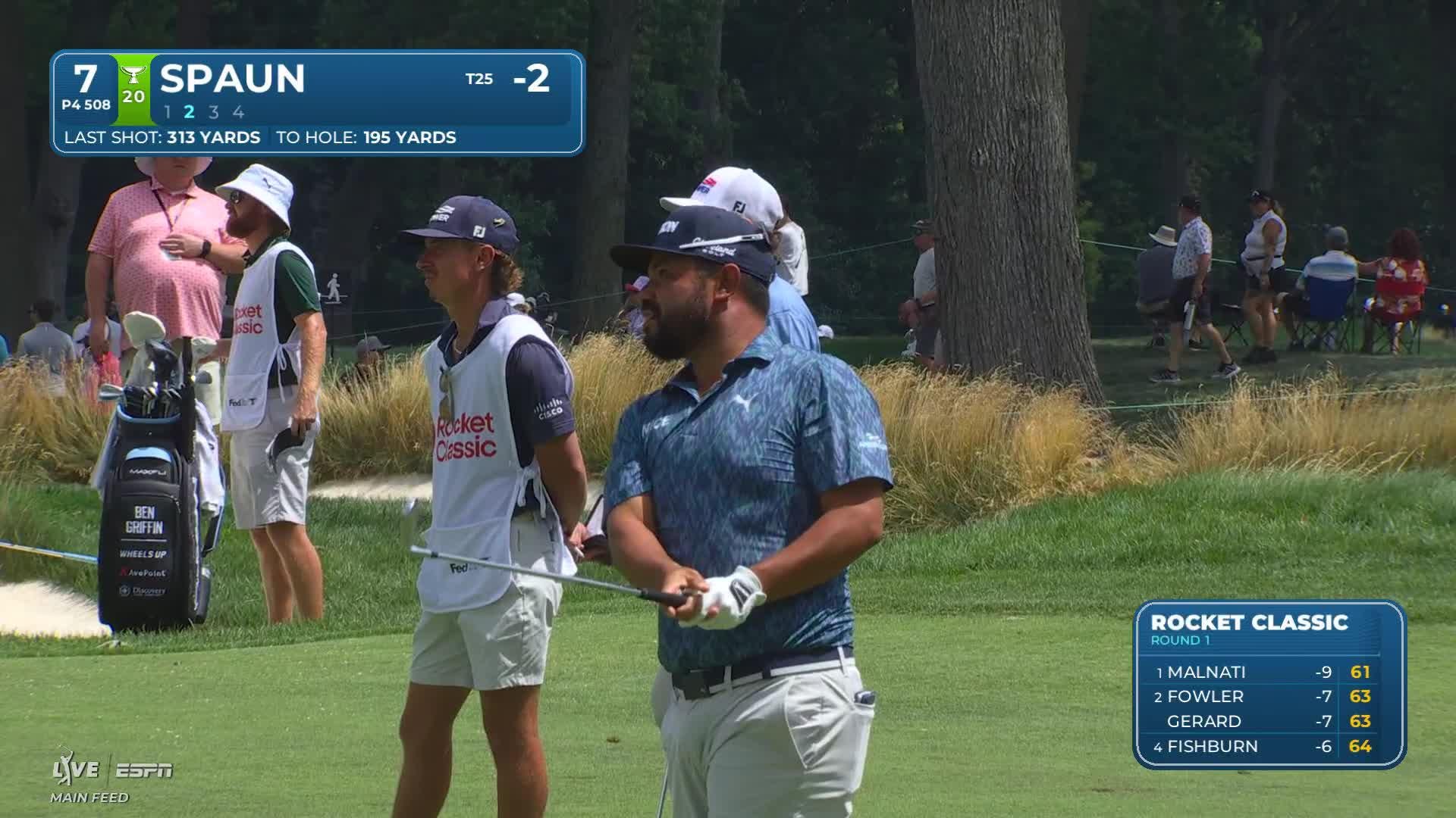 J.J. Spaun's 192-yard approach sets up birdie on No. 7 at Rocket Classic