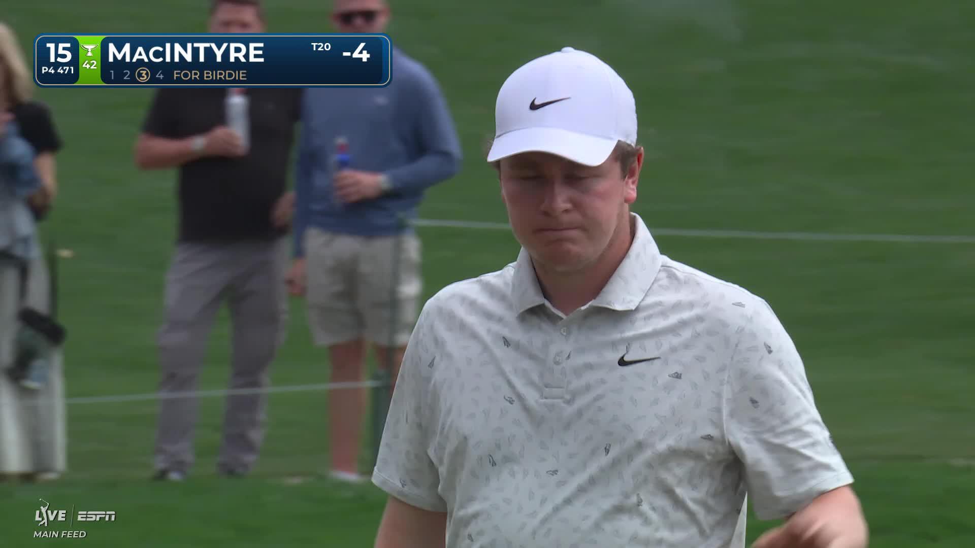 Robert MacIntyre sinks 36-foot birdie putt on No. 15 at THE PLAYERS