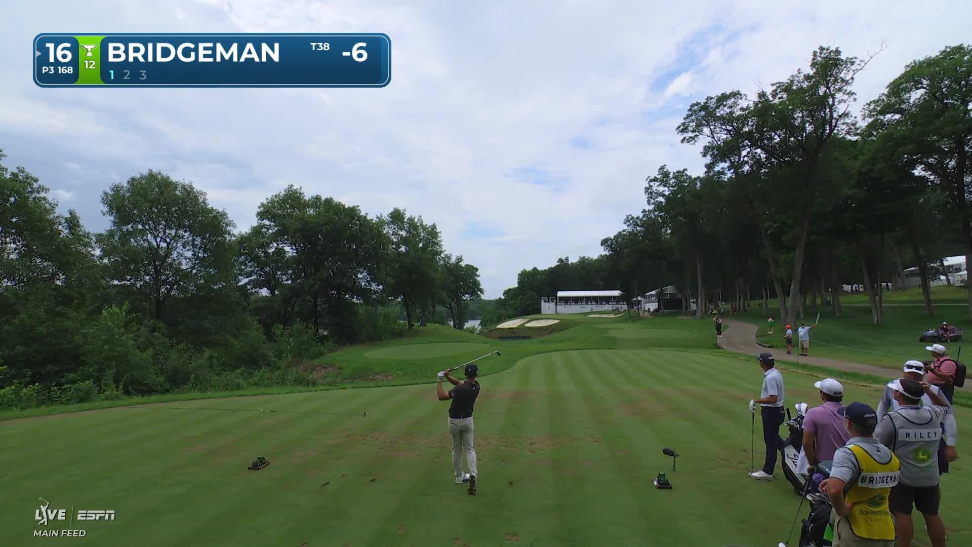 Jacob Bridgeman hits tee shot to 2 feet, sets up birdie on No. 16 at John Deere