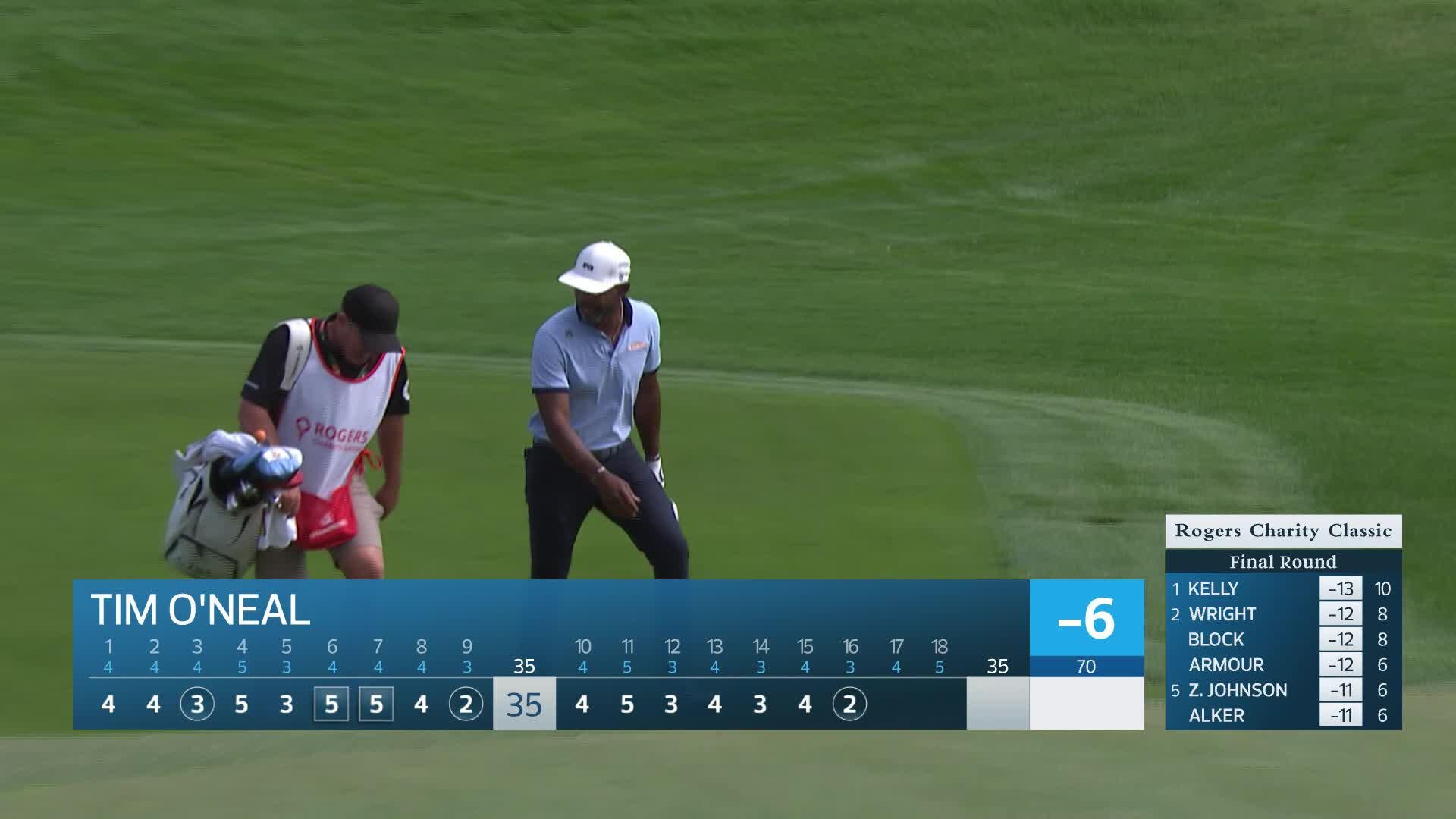 Timothy O'Neal holes out for birdie on No. 16 at Rogers Charity Classic