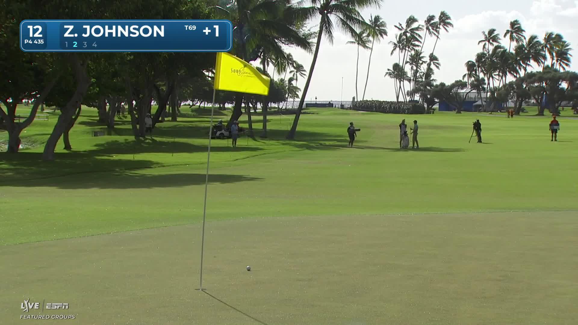 Zach Johnson hits 93-yard approach to 6 feet, makes birdie on No. 12 at Sony Open