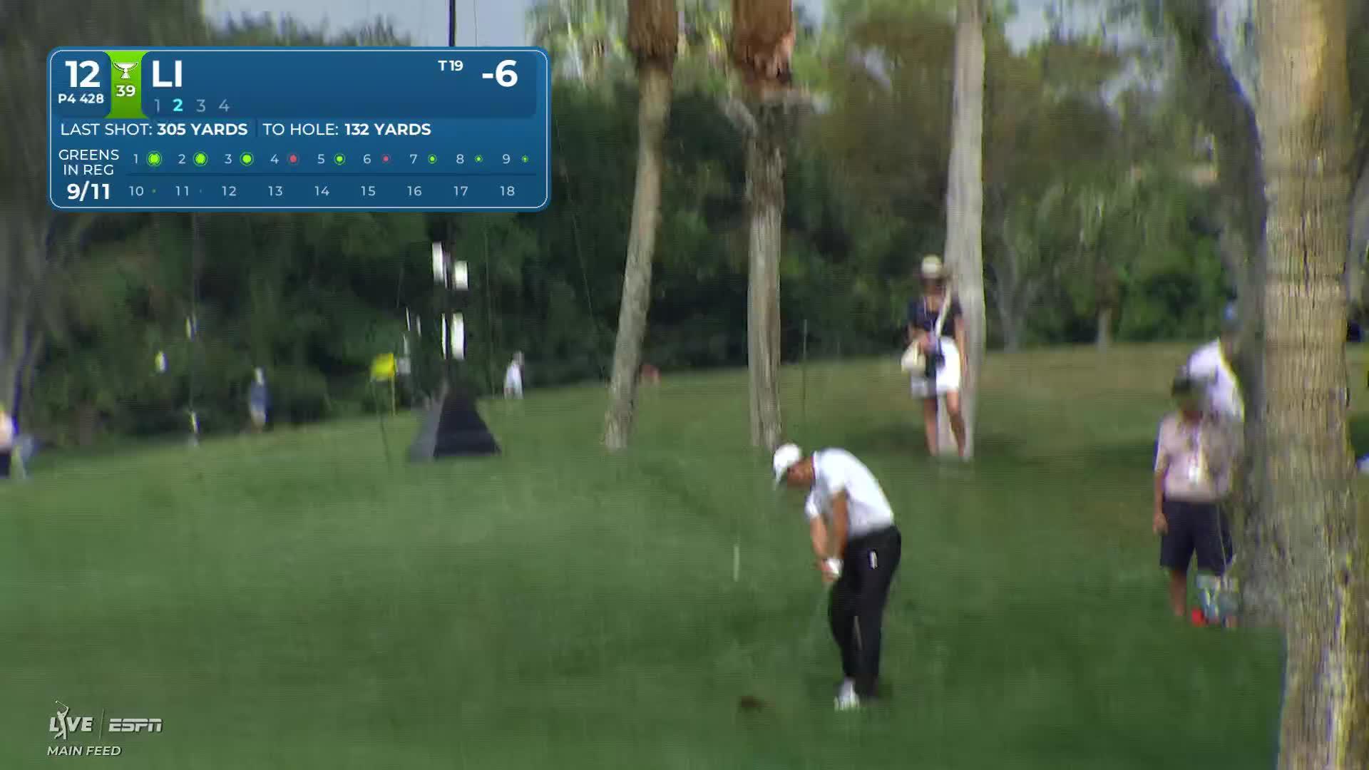 Haotong Li sinks 20-foot birdie putt on No. 12 at Cognizant Classic