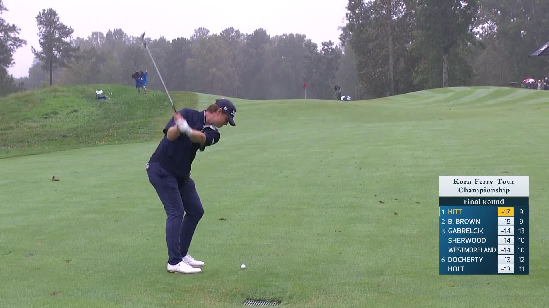 Austin Hitt holes out for Eagle on No. 10 at Korn Ferry Tour Champ