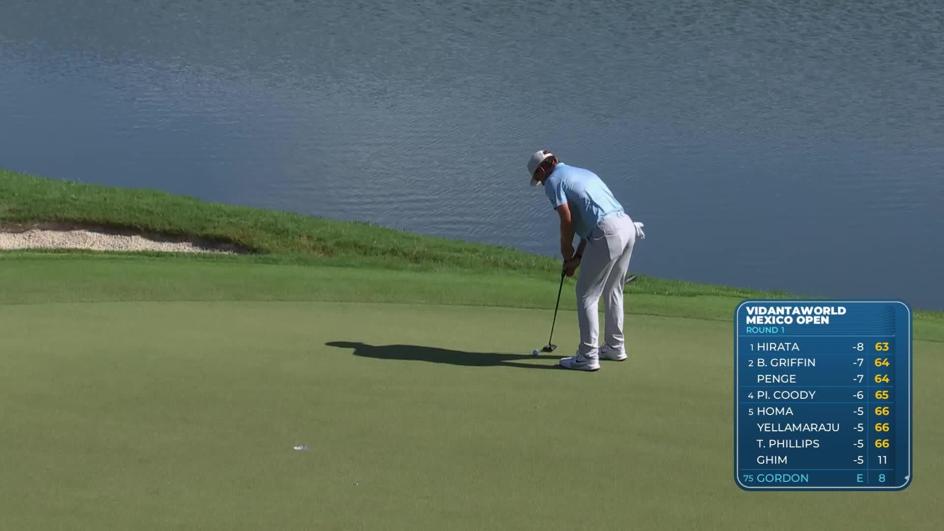 Will Gordon sinks 15-foot birdie putt on No. 18 at Mexico Open