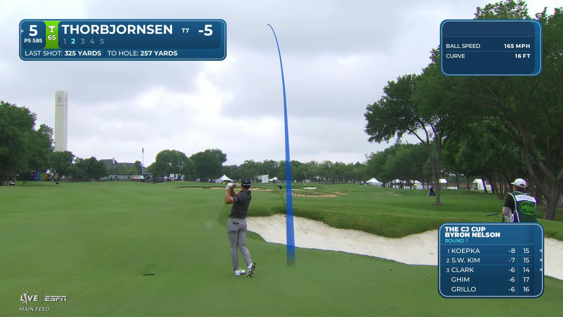 Michael Thorbjornsen makes birdie on No. 5 at THE CJ CUP
