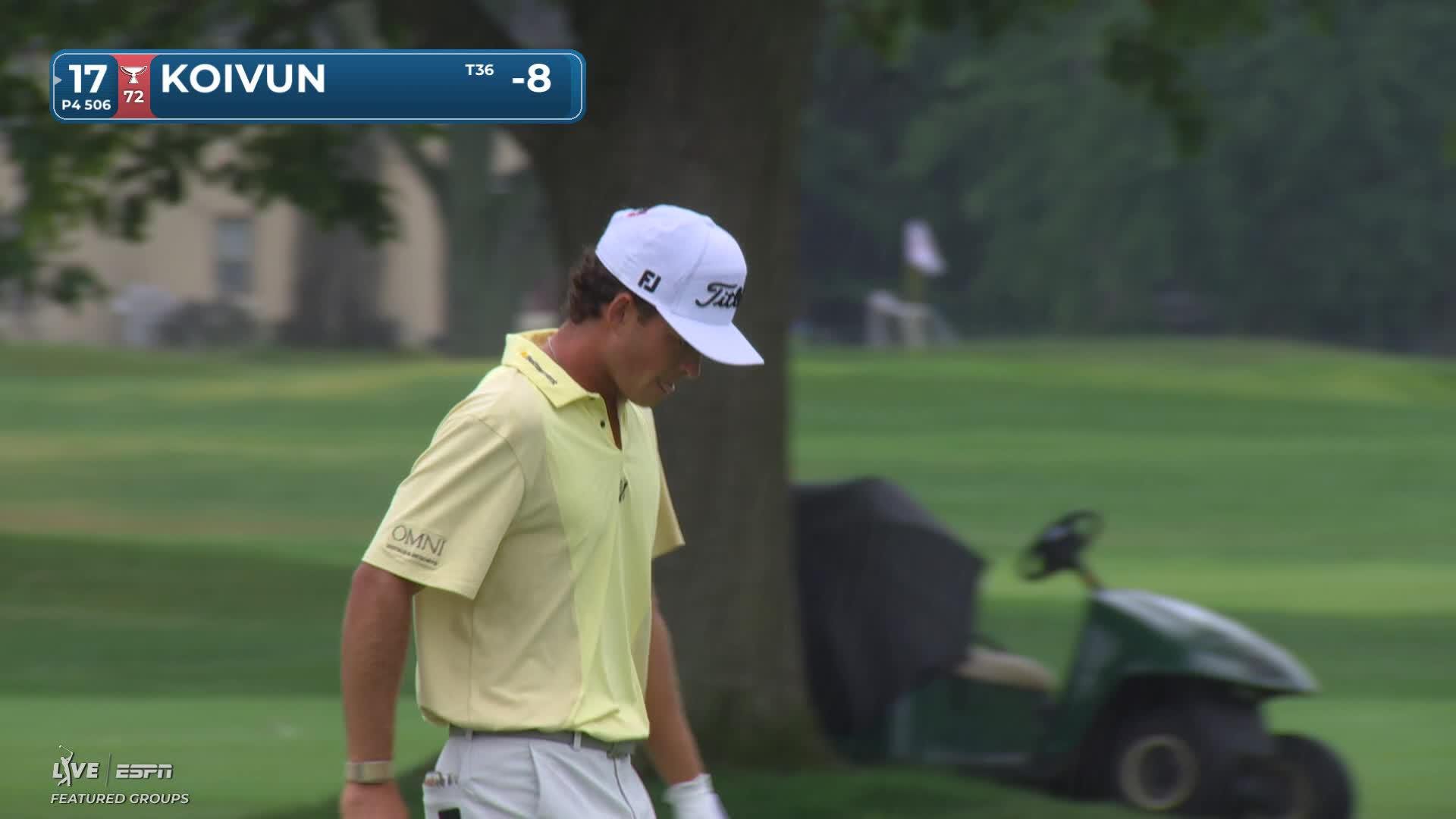 Jackson Koivun gets up-and-down from 210 yards for birdie on No. 17 at Rocket Classic
