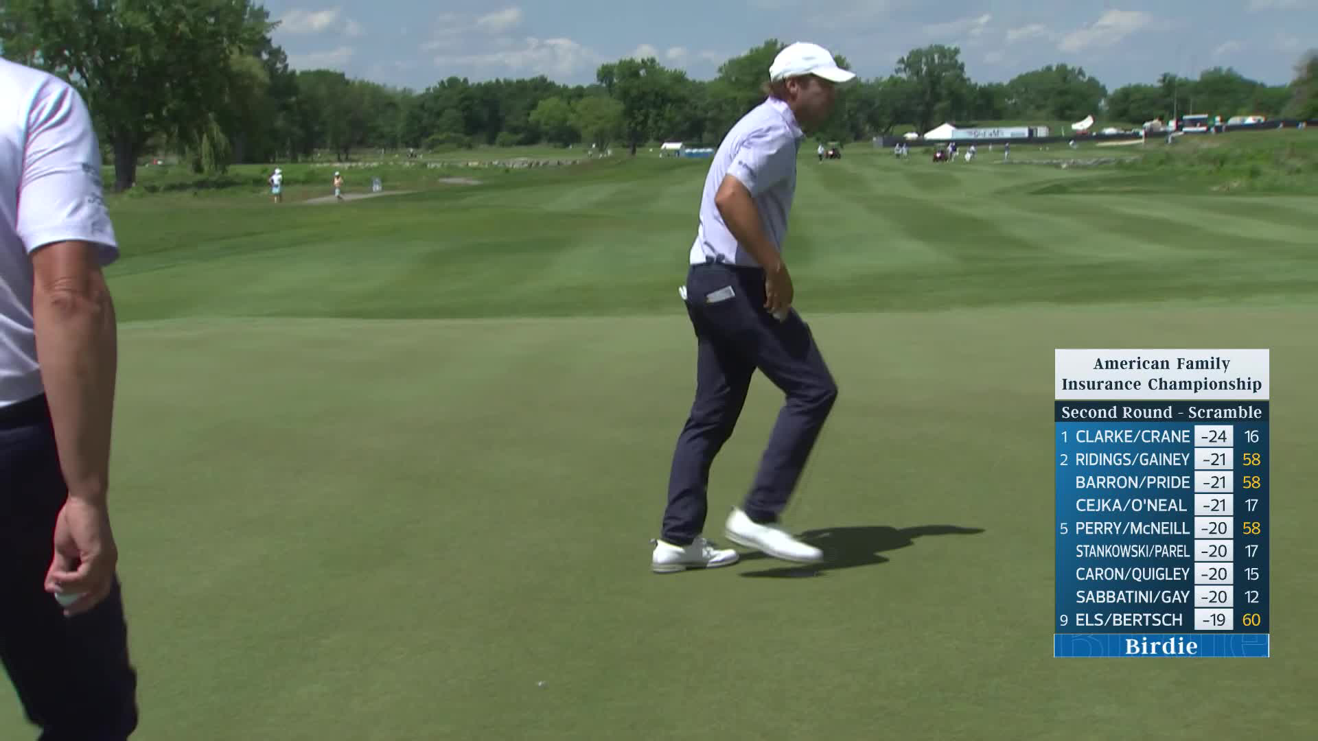 Team Stricker/Tiziani makes birdie on No. 7 at American Family Insurance Championship