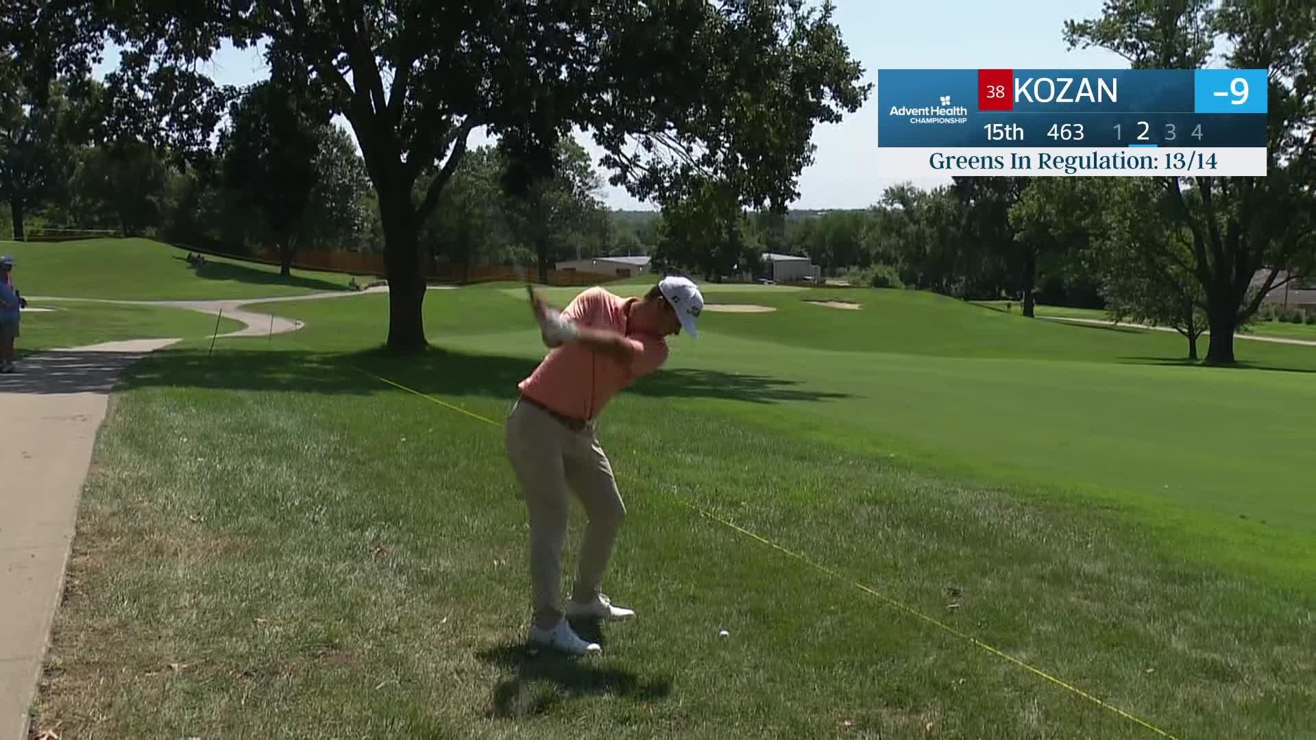 Andrew Kozan makes birdie on No. 15 at AdventHealth